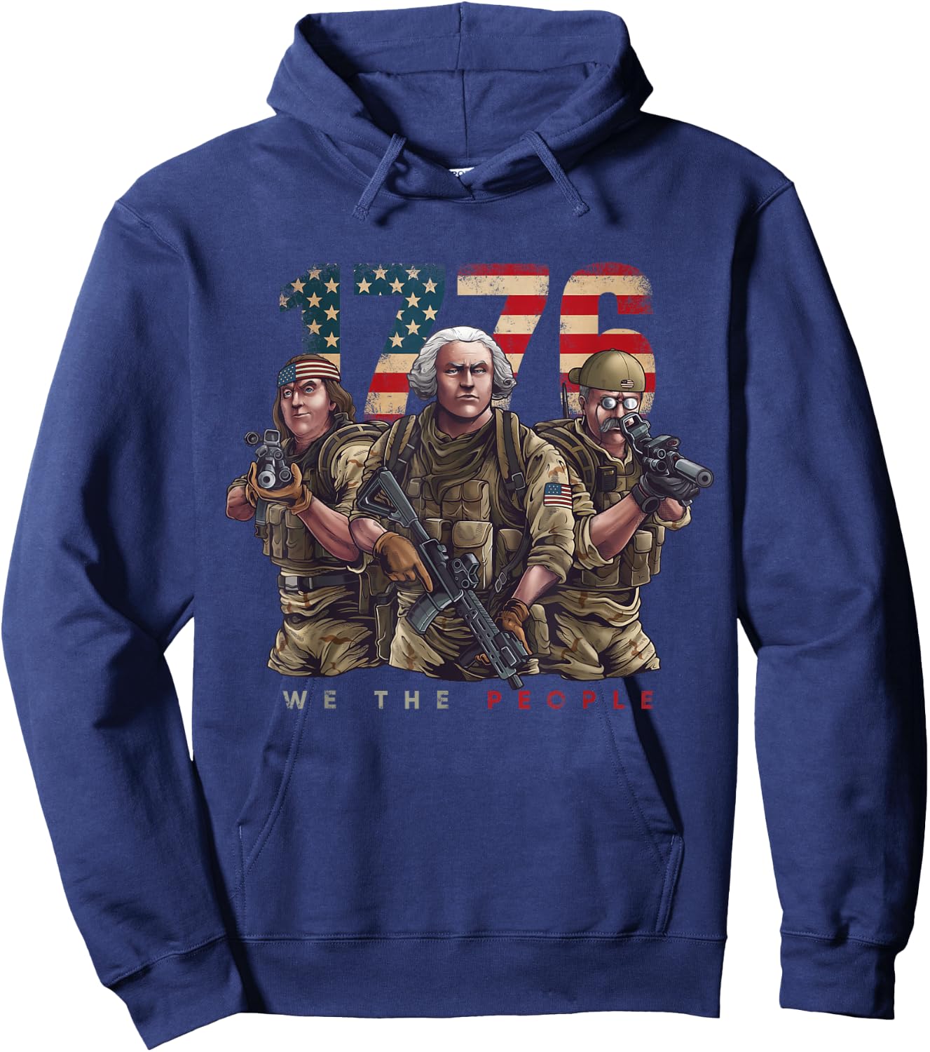 George Washington Ben Franklin Special Operators July 4th Hoodie - Hoodie | Navy