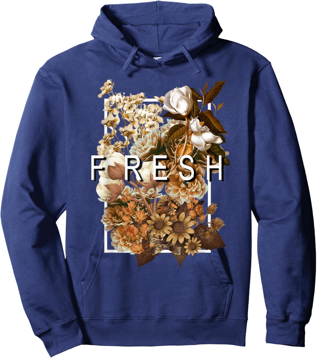 FRESH Brown Color Hoodie - Hoodie | Navy
