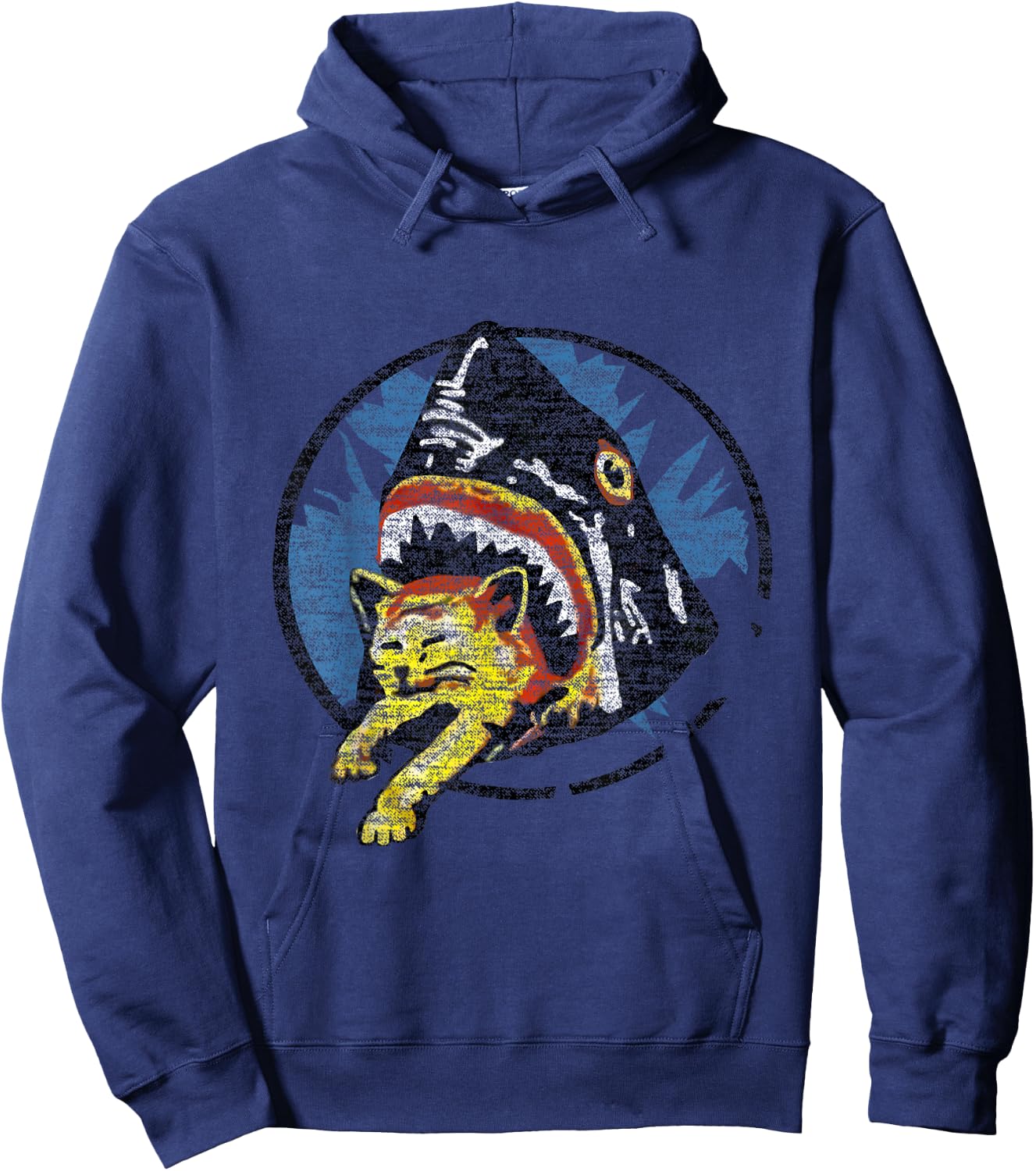 Shark Eating a Cat Shirt Hoodie - Hoodie | Navy
