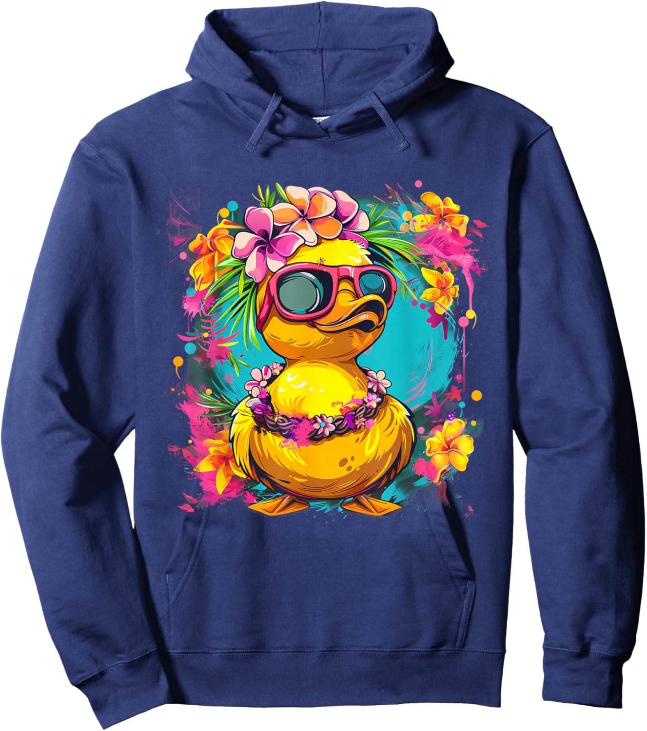 Rubber Duck Hawaiian Rubber Duckling Rubber Duckie Hawaii Hoodie - Hoodie | Navy