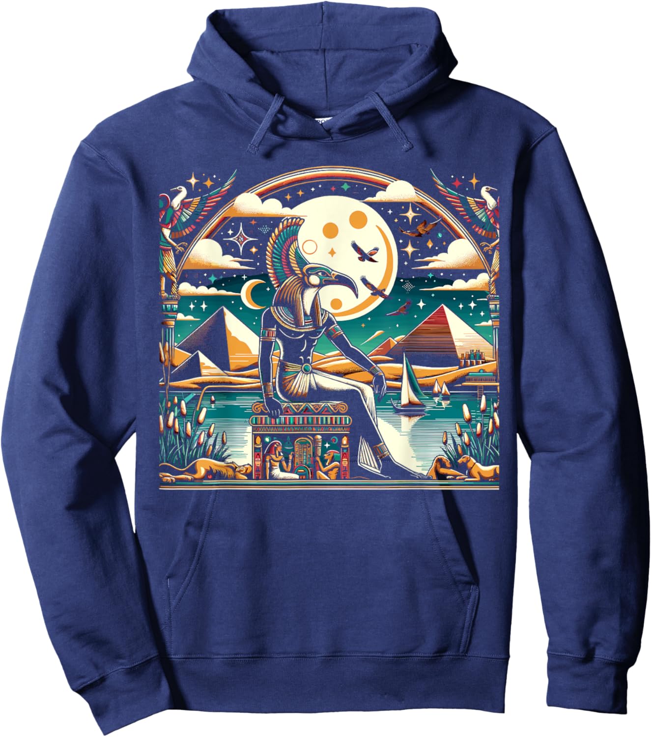Thoth Egyptian Mythology Diety Ibis Ancient Egypt Hoodie - Hoodie | Navy