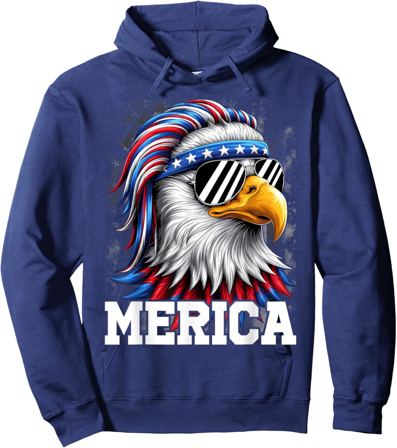 Merica Toddler Eagle Funny Patriotic Eagle USA Flag Kids Hoodie - Hoodie | Navy