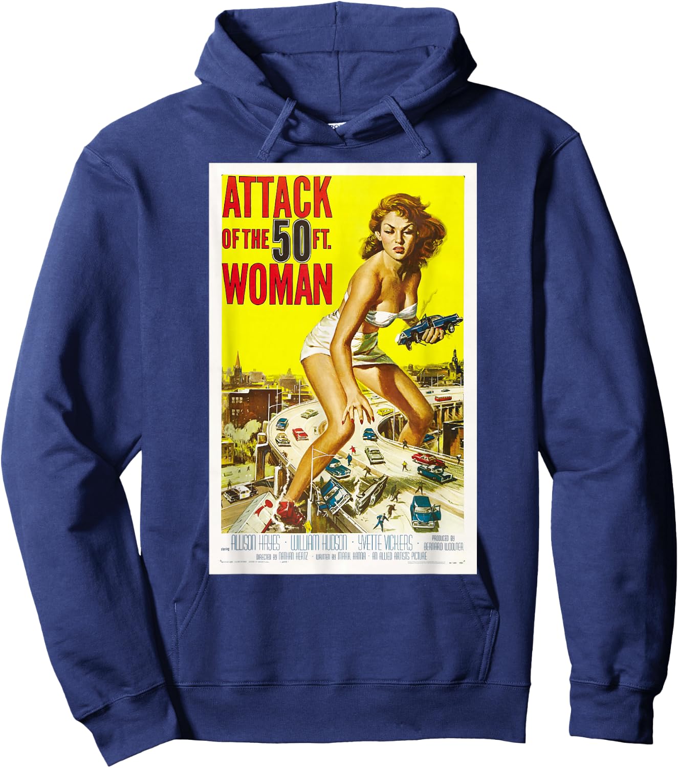 Attack of The 50ft Woman - Vintage Movie Poster Hoodie - Hoodie | Navy