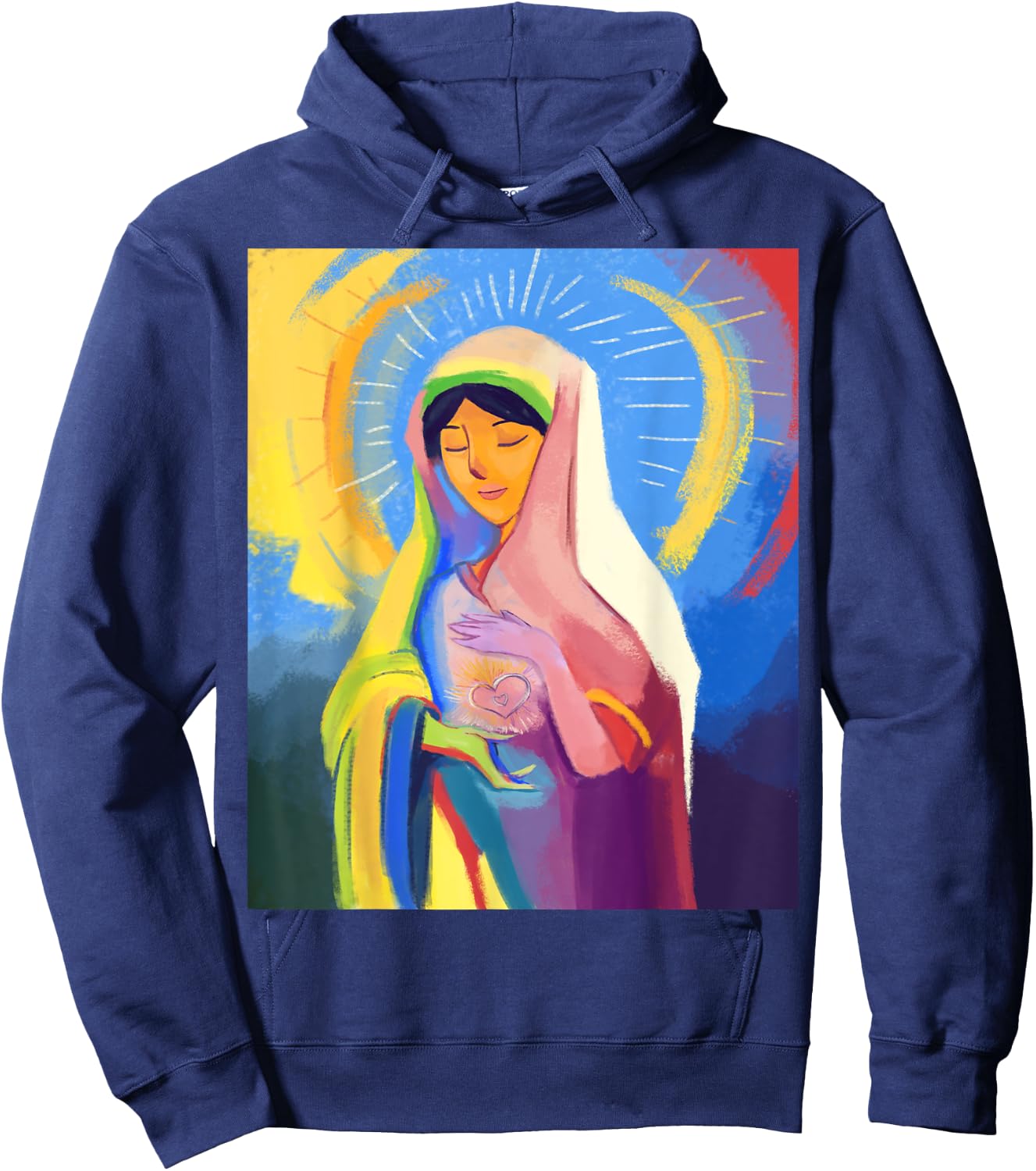 Our Blessed Mother Mary Mother Of Jesus Pro Life Catholic Hoodie - Hoodie | Navy