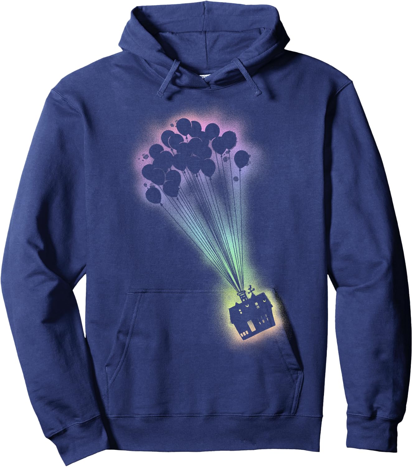 Disney Pixar Up Spray Paint Stencil House Graphic Hoodie - Hoodie | Navy