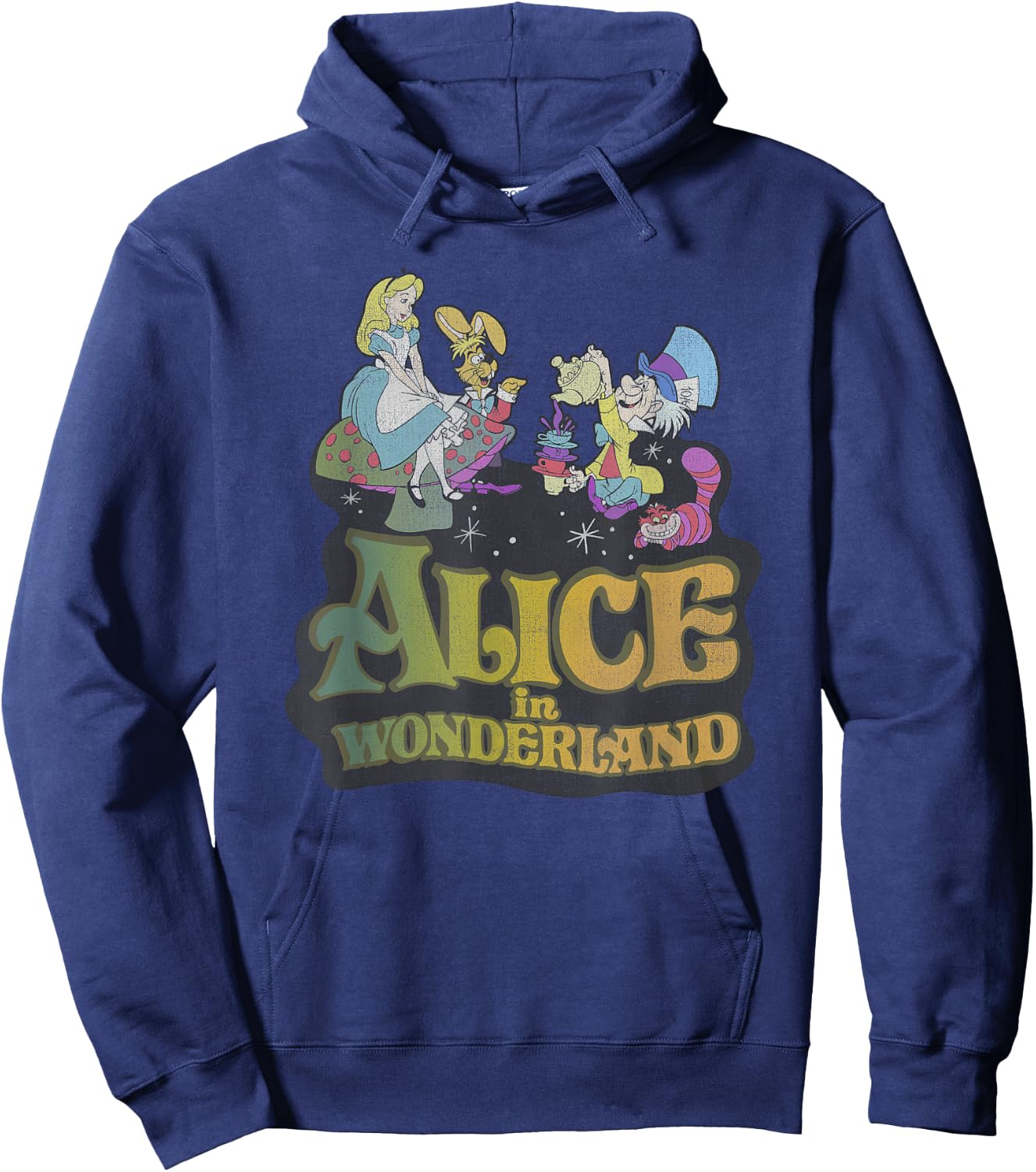 Disney Alice In Wonderland Mad Tea Party Movie Poster Hoodie - Hoodie | Navy