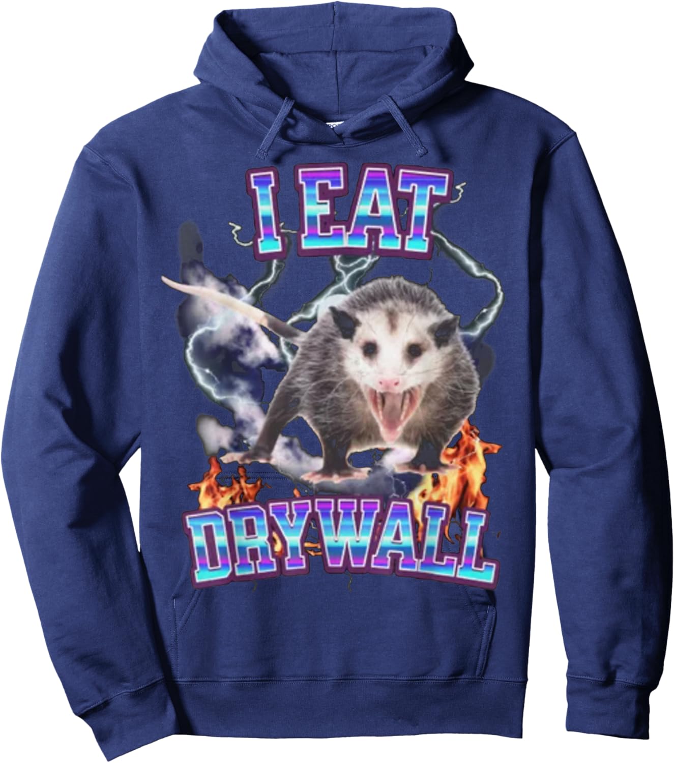I Eat Drywall Possum Hoodie - Hoodie | Navy