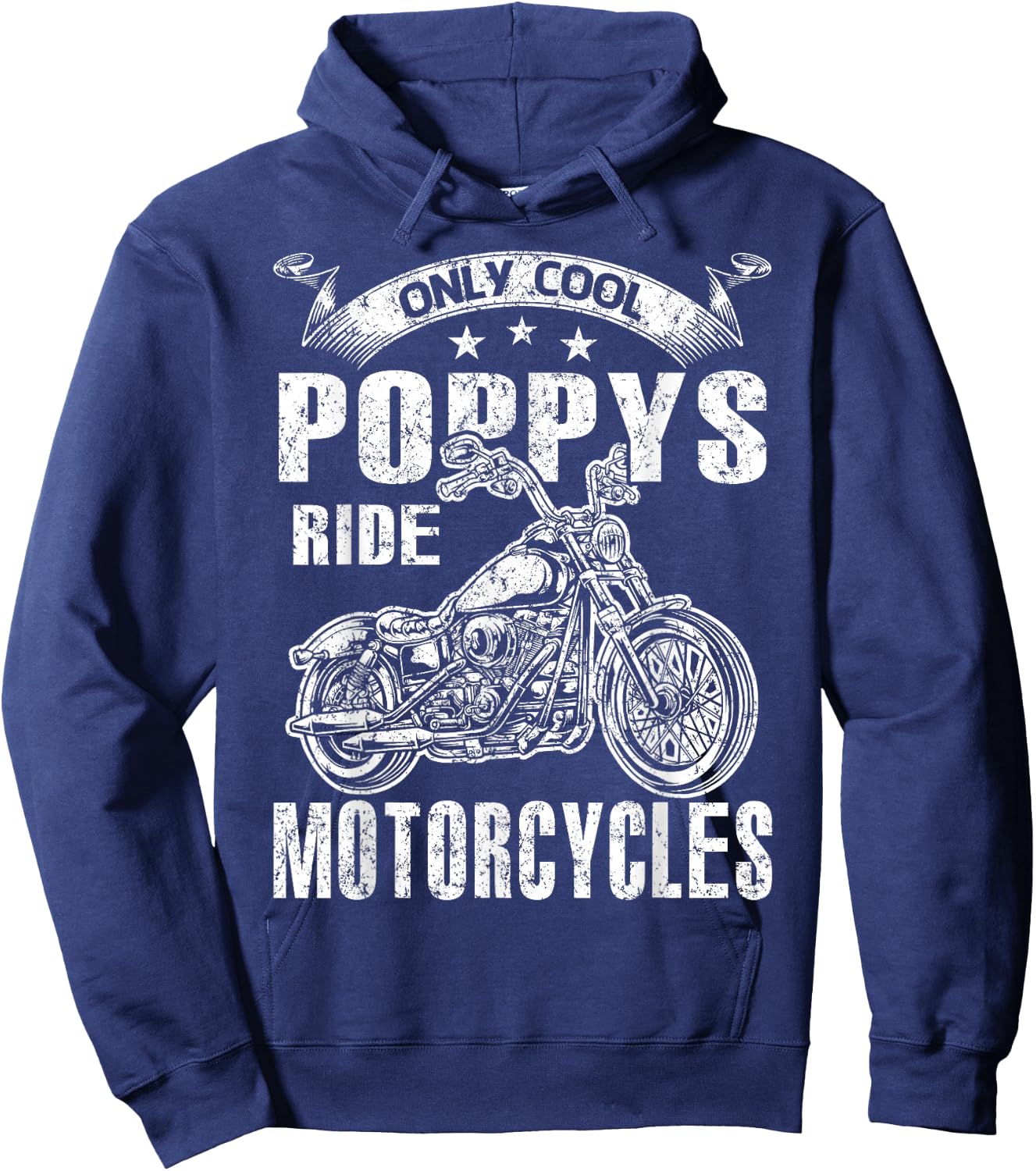 Only Cool Poppys Rides Motorcycles Hoodie - Hoodie | Navy