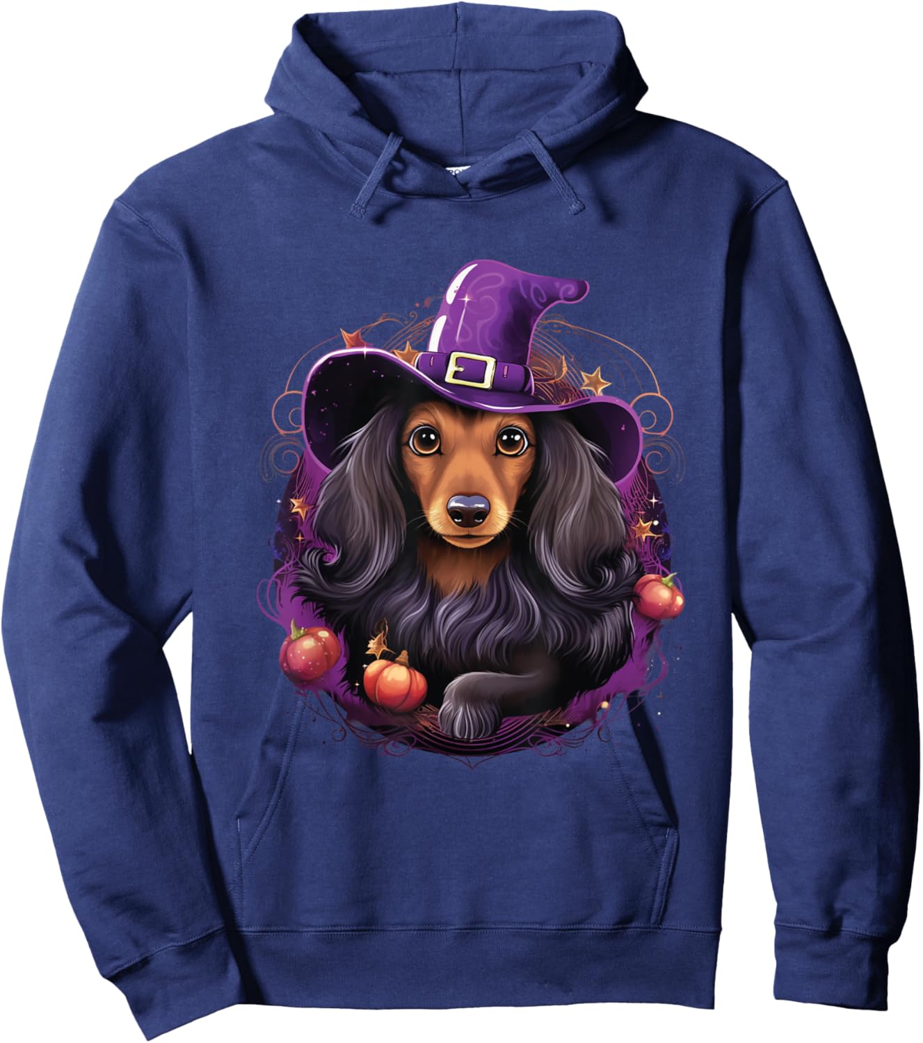 Cute Witch Funny Dachshund Halloween Costume Dog Lover Women Kids Hoodie - Hoodie | Navy