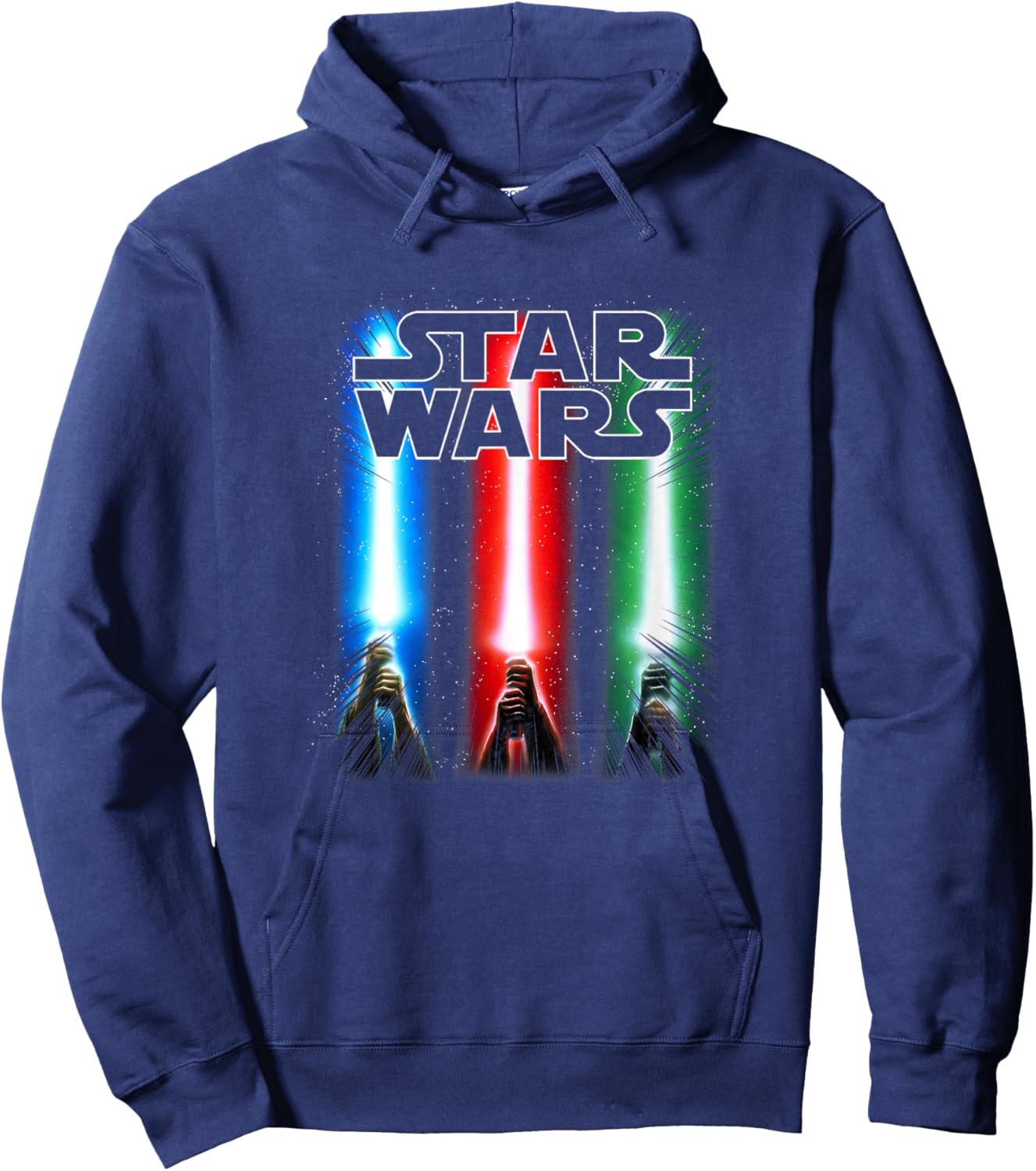 Star Wars Classic Red Blue Green Lightsaber Salute Hoodie - Hoodie | Navy