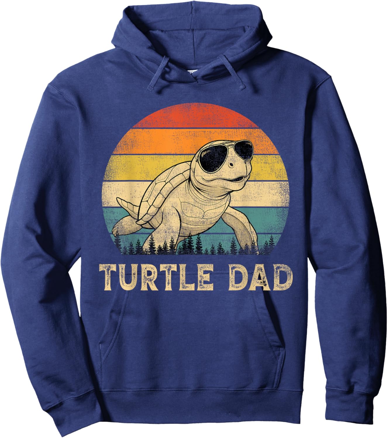 Vintage Turtle Dad Turtle Lovers Daddy Father's Day Hoodie - Hoodie | Navy