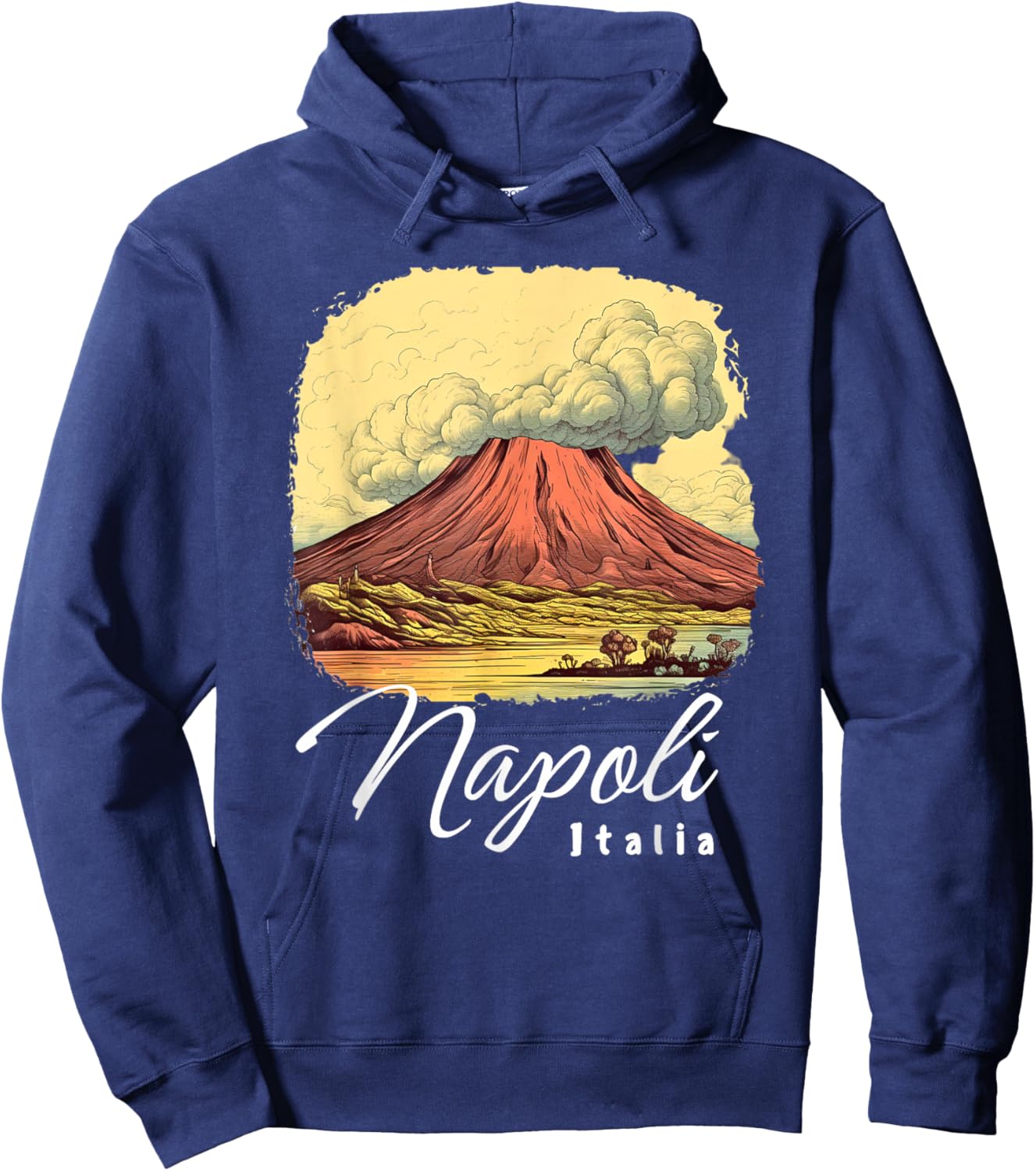 Retro Mount Vesuvius Napoli Italia / Naples Italy / Naples Hoodie - Hoodie | Navy