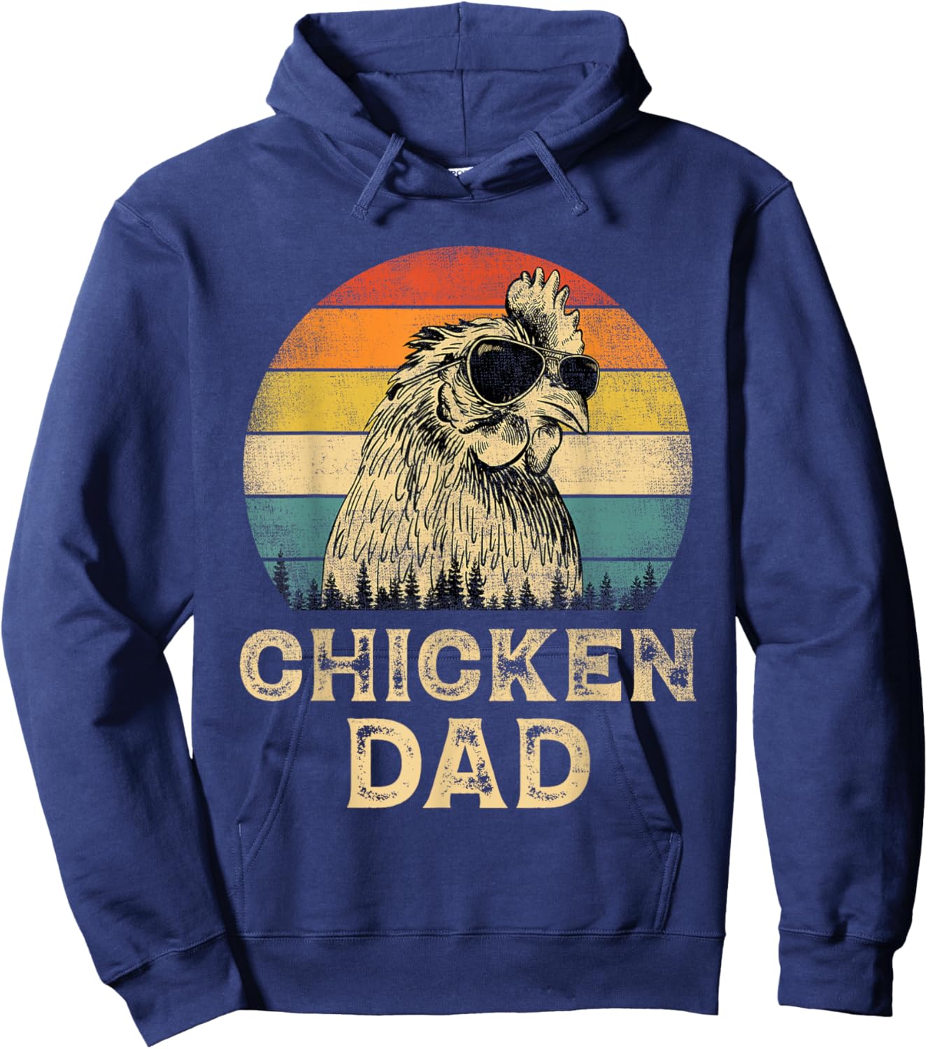 Vintage Chicken Dad Chicken Lovers Daddy Father's Day Hoodie - Hoodie | Navy