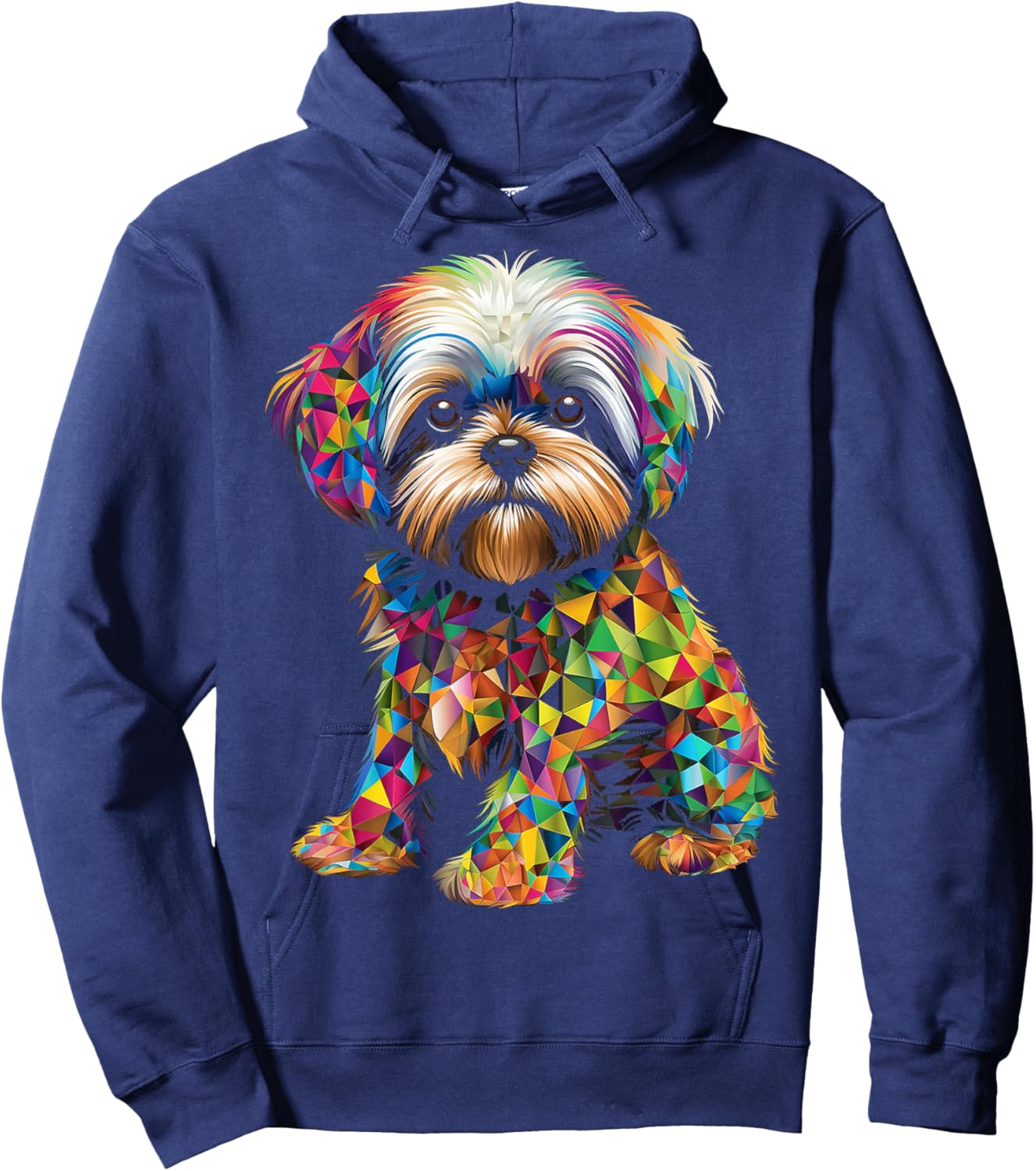 Shih Tzu Motif Pet Illustration Dog Shih Tzu Women Kids Hoodie - Hoodie | Navy