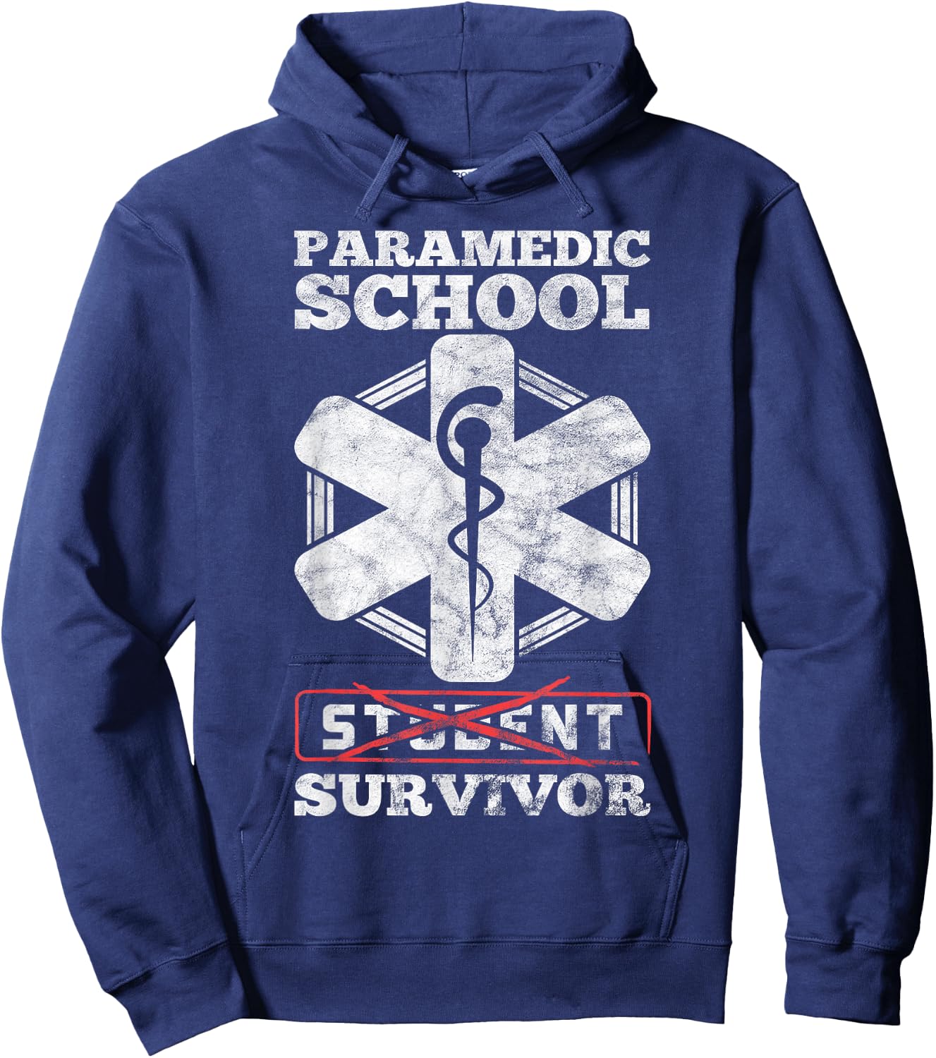Paramedic School Survivor Funny EMS Student Graduation Gift Hoodie - Hoodie | Navy