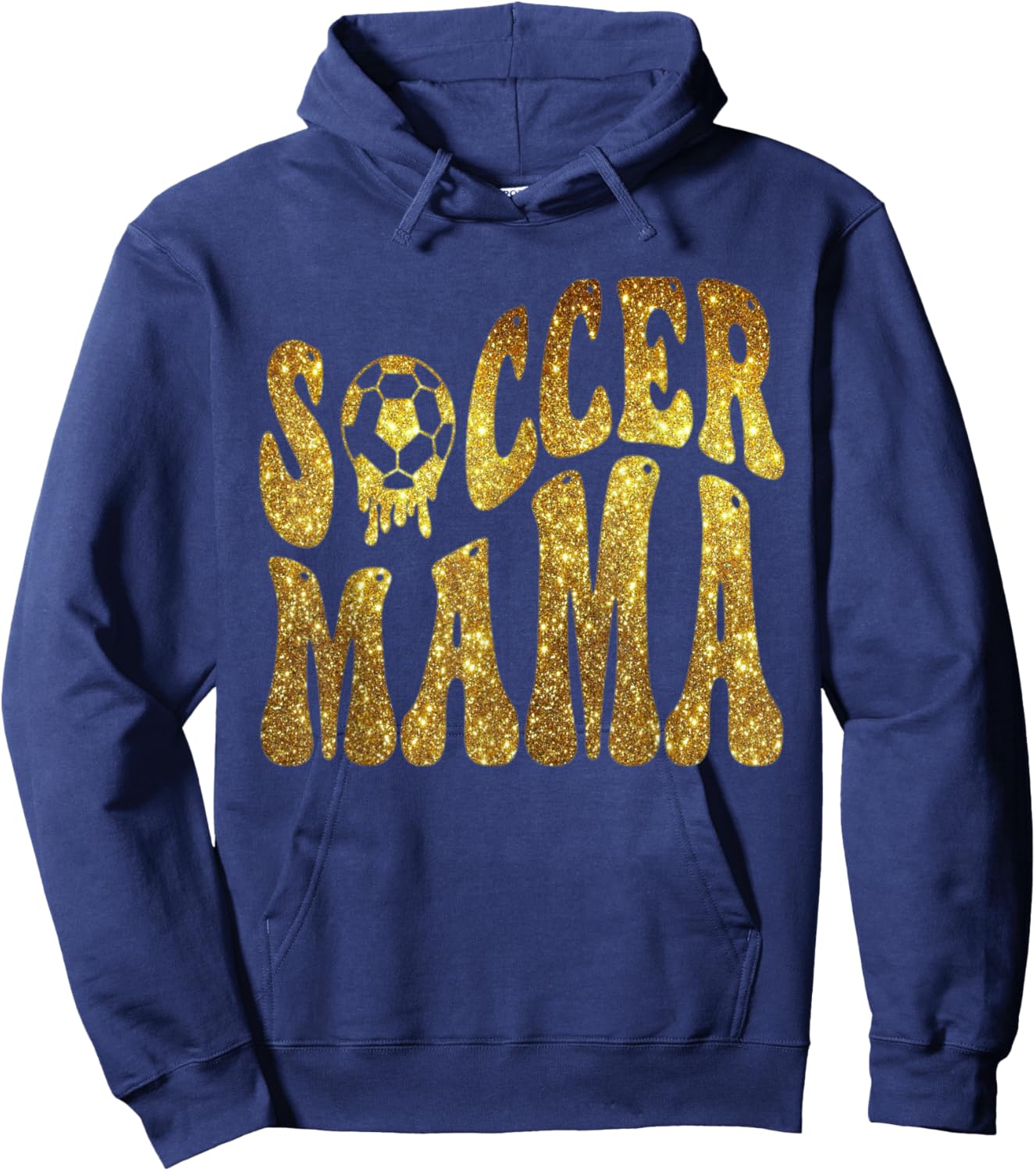 Soccer mama gold print funny mom Hoodie - Hoodie | Navy
