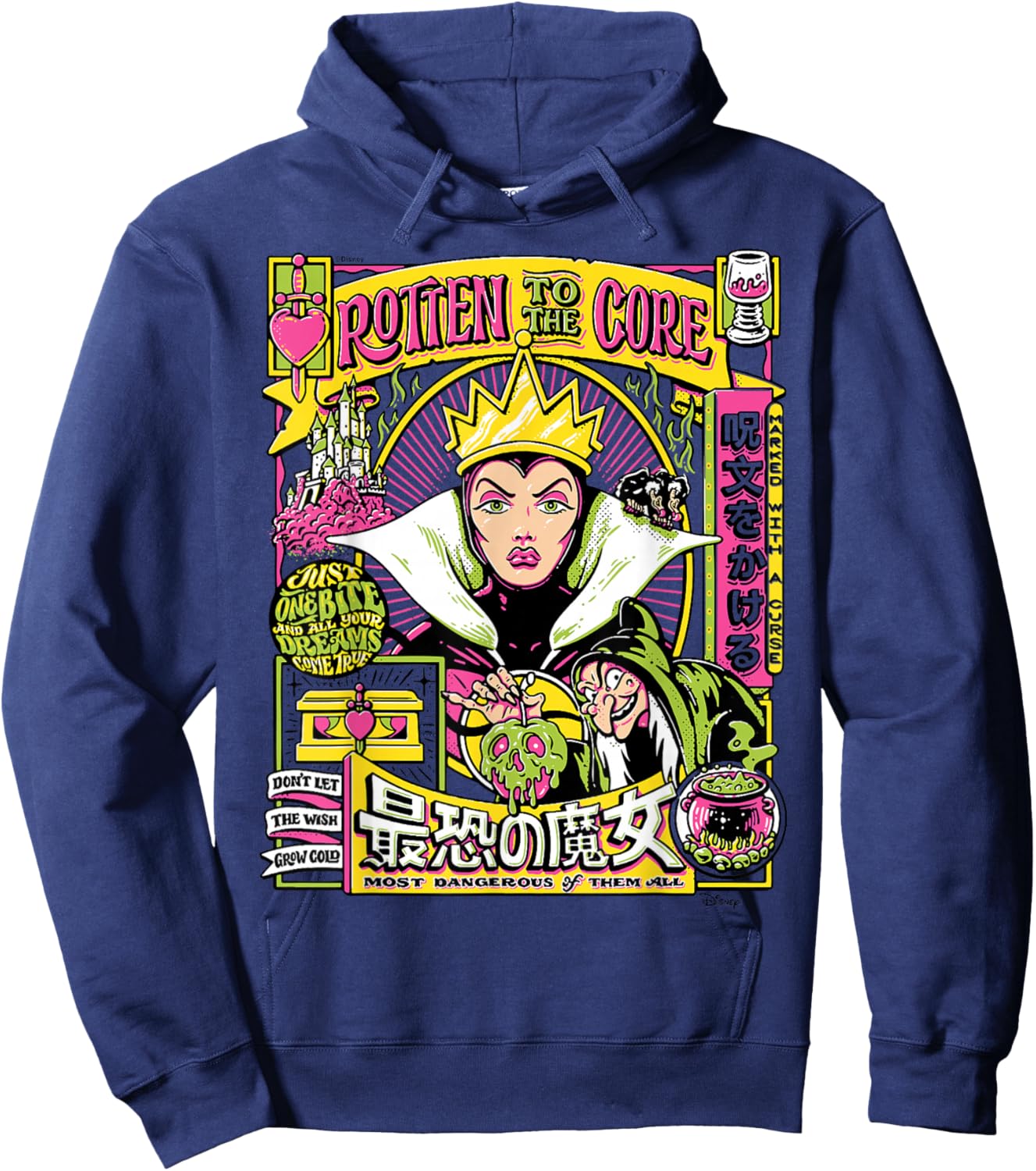 Disney Villains - Evil Queen Rotten To The Core Anime Poster Hoodie - Hoodie | Navy
