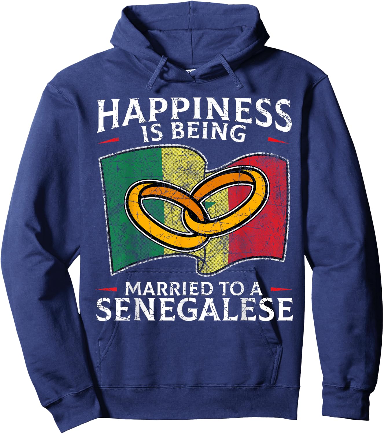 Senegalese Wedding Republic of Senegal Roots Flag Married Hoodie - Hoodie | Navy