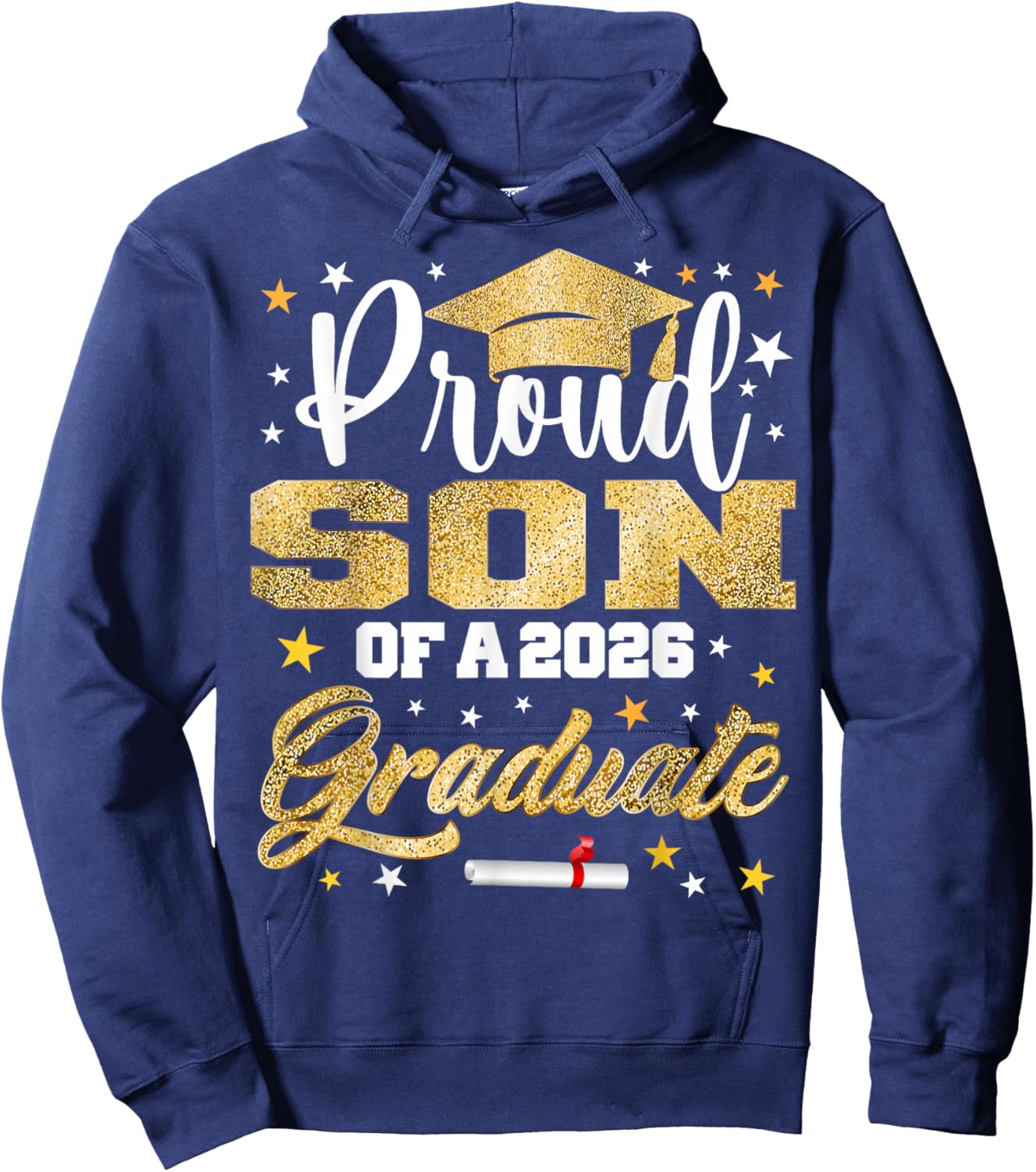 Proud Son of 2026 Graduate Awesome Family College Hoodie - Hoodie | Navy