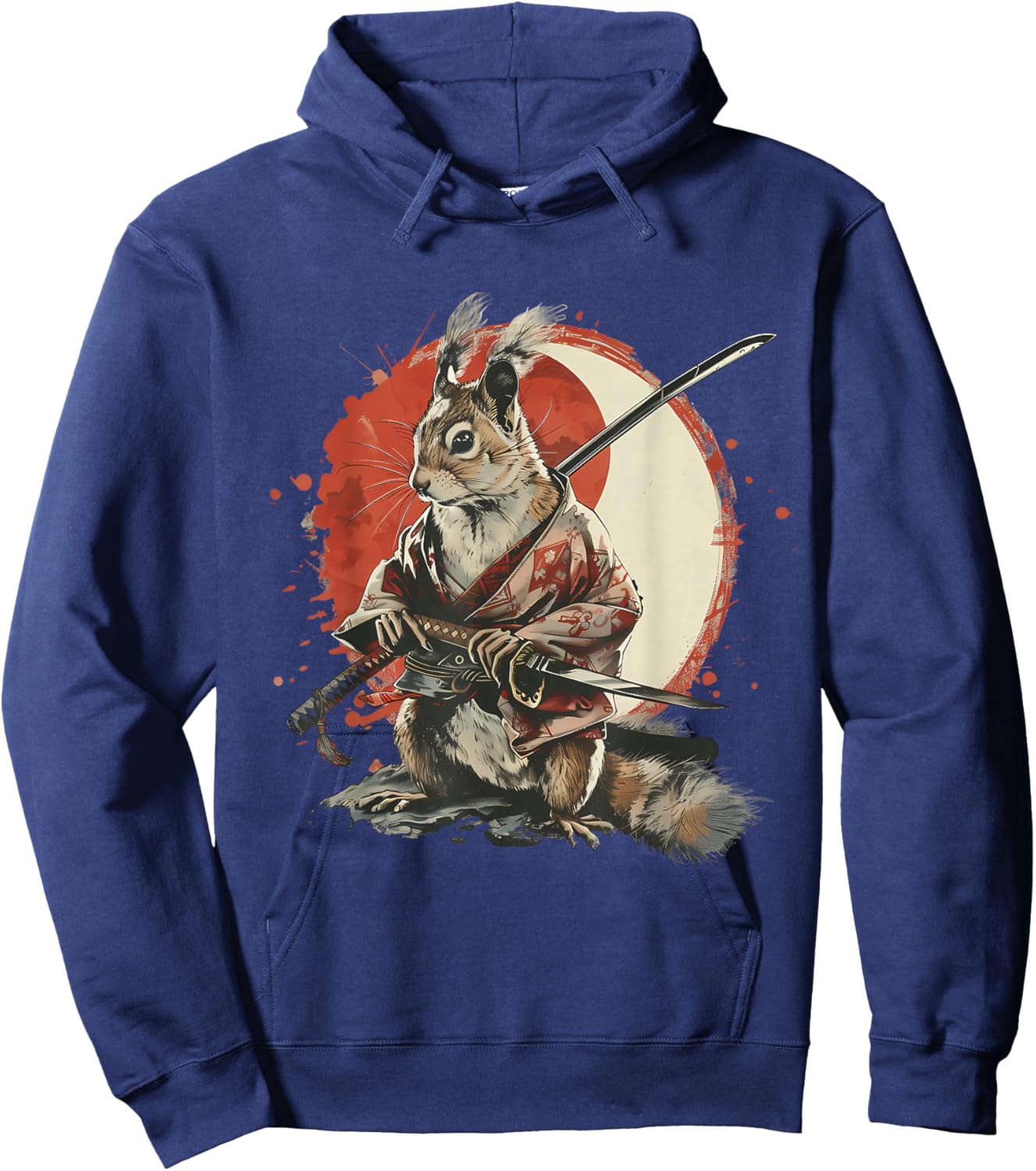 Samurai Squirrel Japanese Ninja Squirrel Japanese Warrior Hoodie - Hoodie | Navy