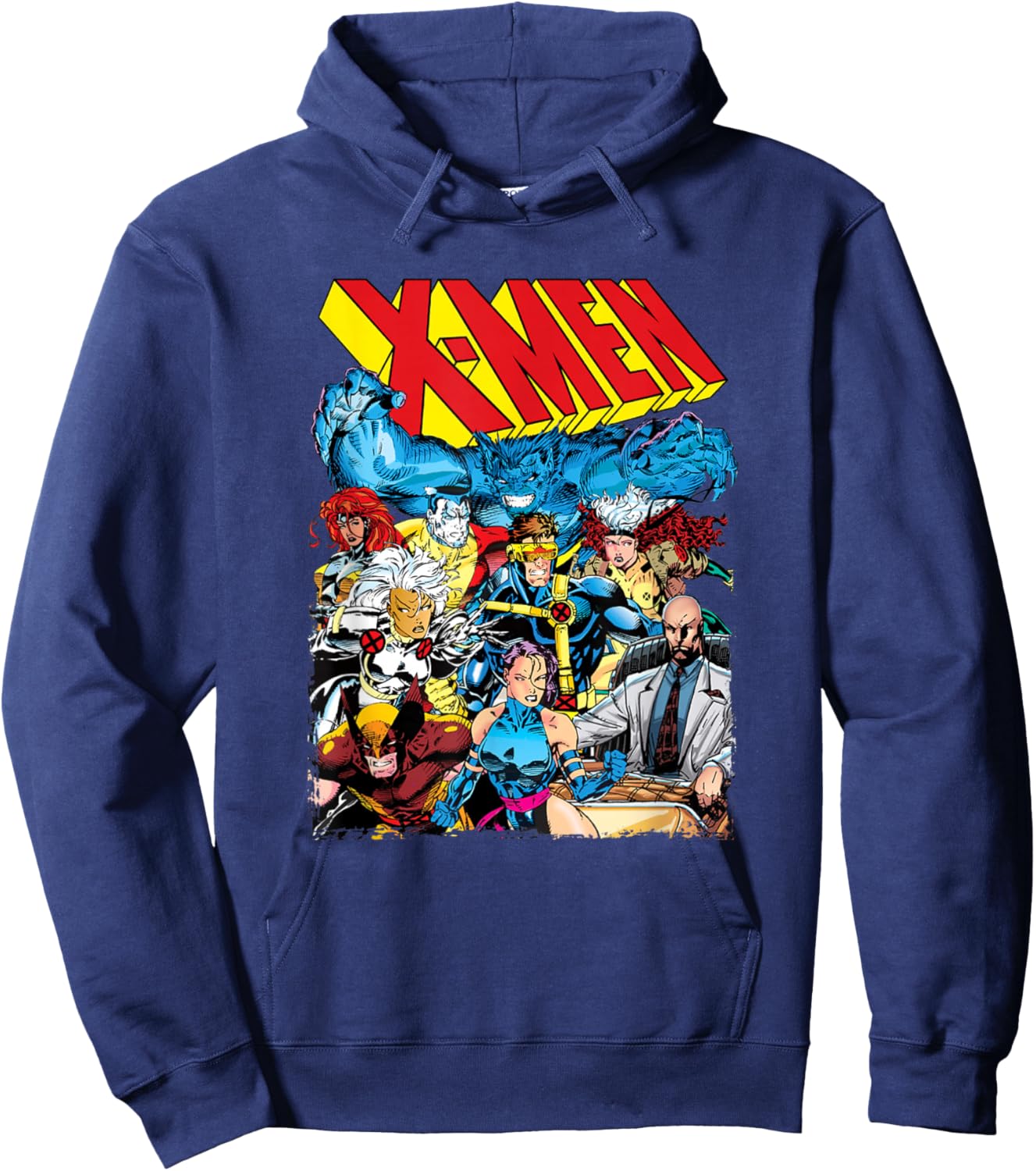 Marvel X-Men 80's Style Colorful Group Shot Poster Hoodie - Hoodie | Navy