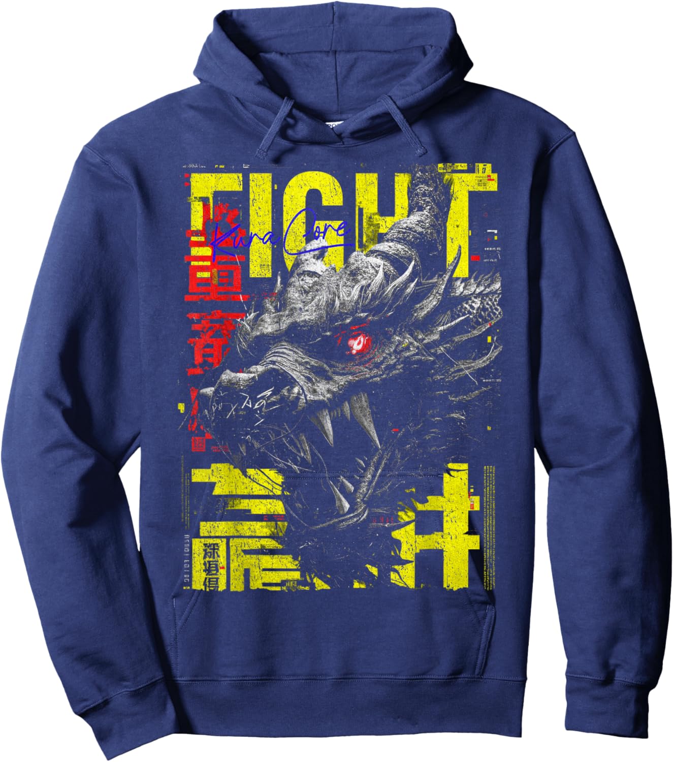 Japan Streetwear Cyberpunk Y2K Techwear Retro Manga Anime Hoodie - Hoodie | Navy