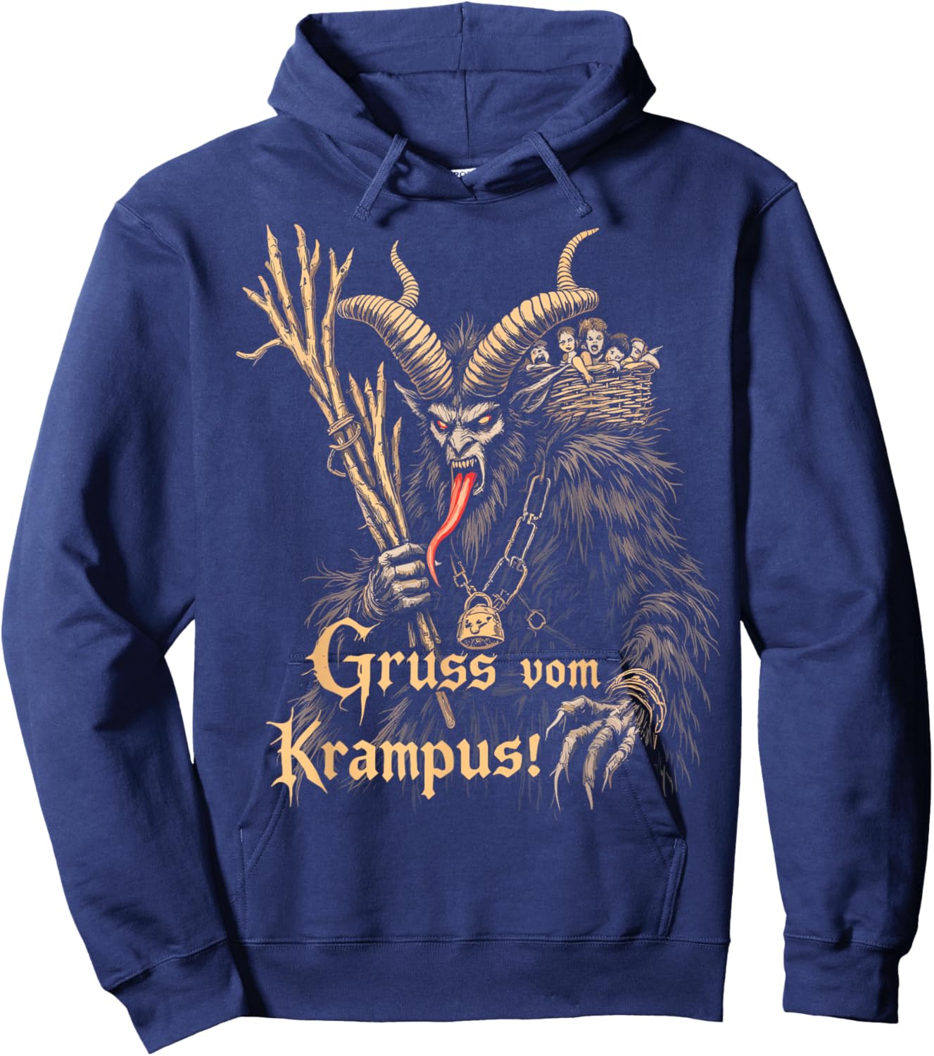 Gruss Vom Krampus Christmas Eve Naughty Kids Xmas Party Hoodie - Hoodie | Navy