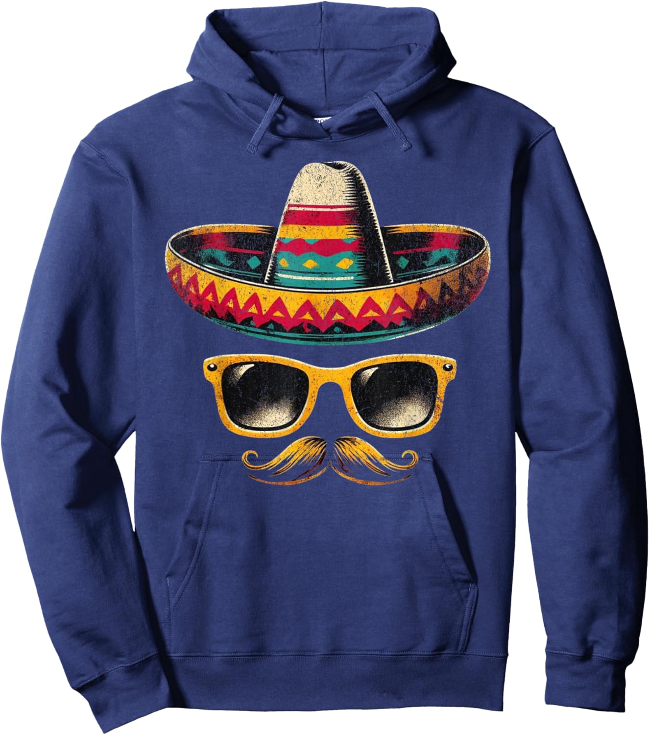 Sombrero Face Cinco De Mayo Mexican Fiesta Party Kids Boys Hoodie - Hoodie | Navy