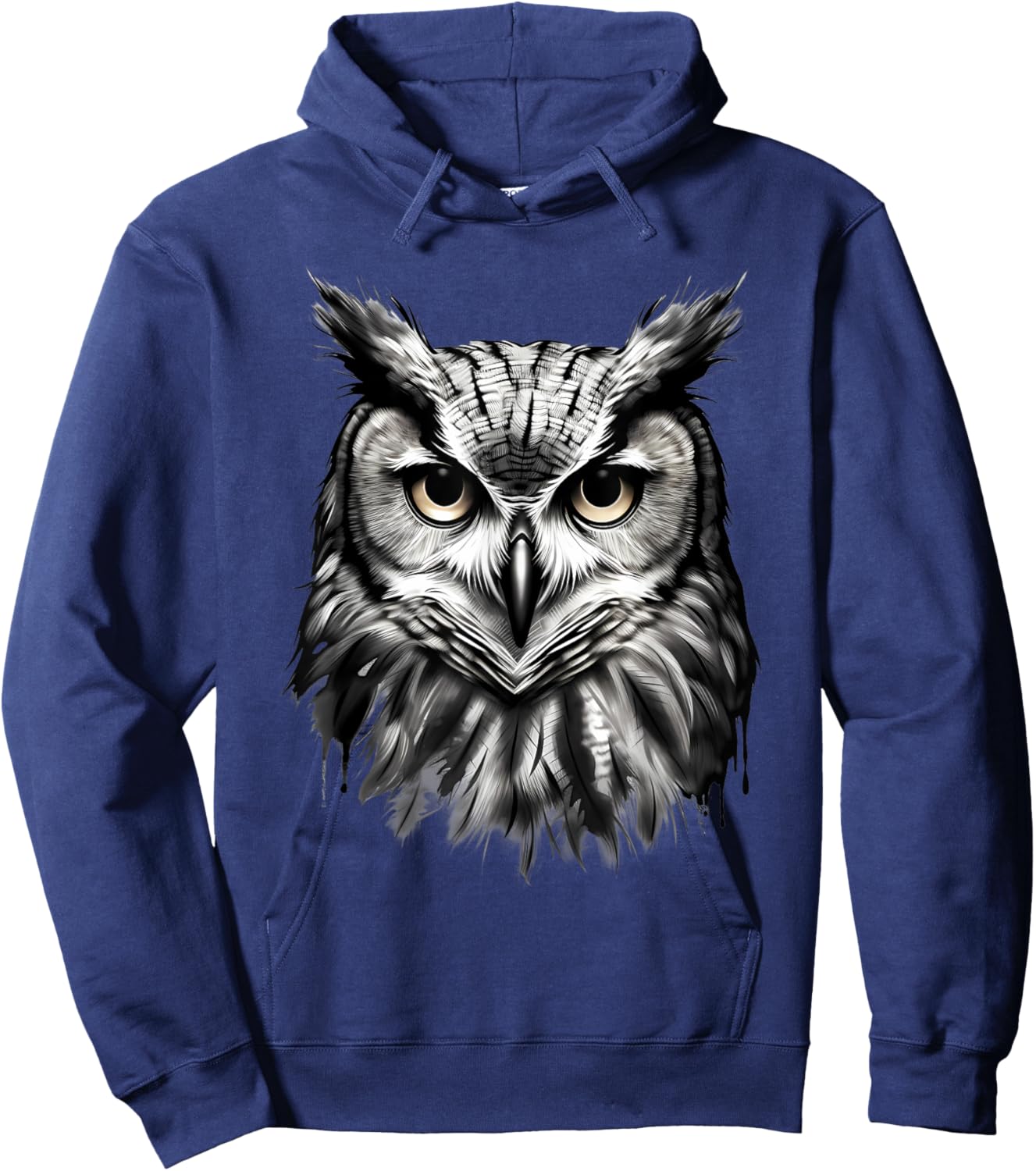 Owl Artwork Drawing Animal Lovers Animal Print Portrait Hoodie - Hoodie | Navy