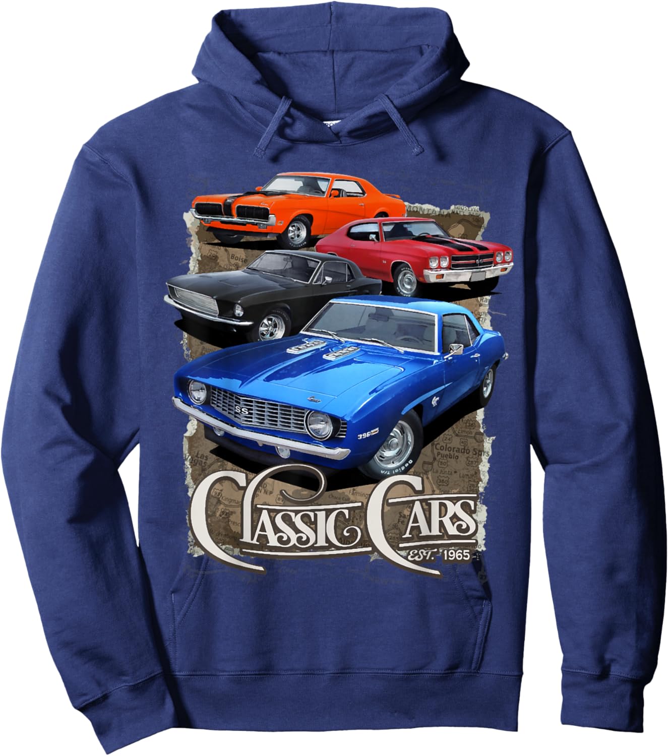 1968 67 68 69 Mercury Cougar , chevelle nova ss classic car Hoodie - Hoodie | Navy