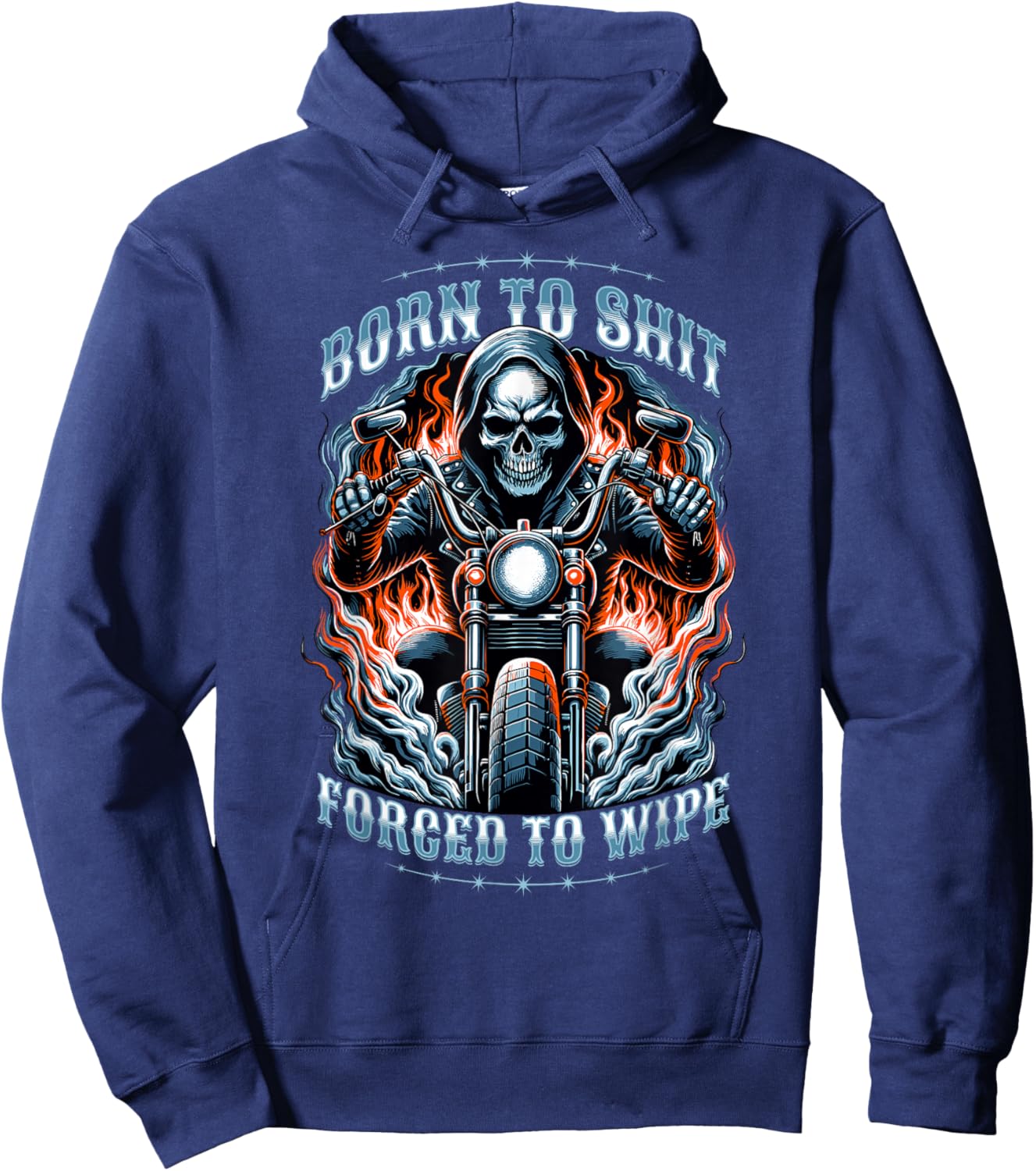 Born To Shit Forced To Wipe Skeleton Men's Peinlich Hoodie - Hoodie | Navy