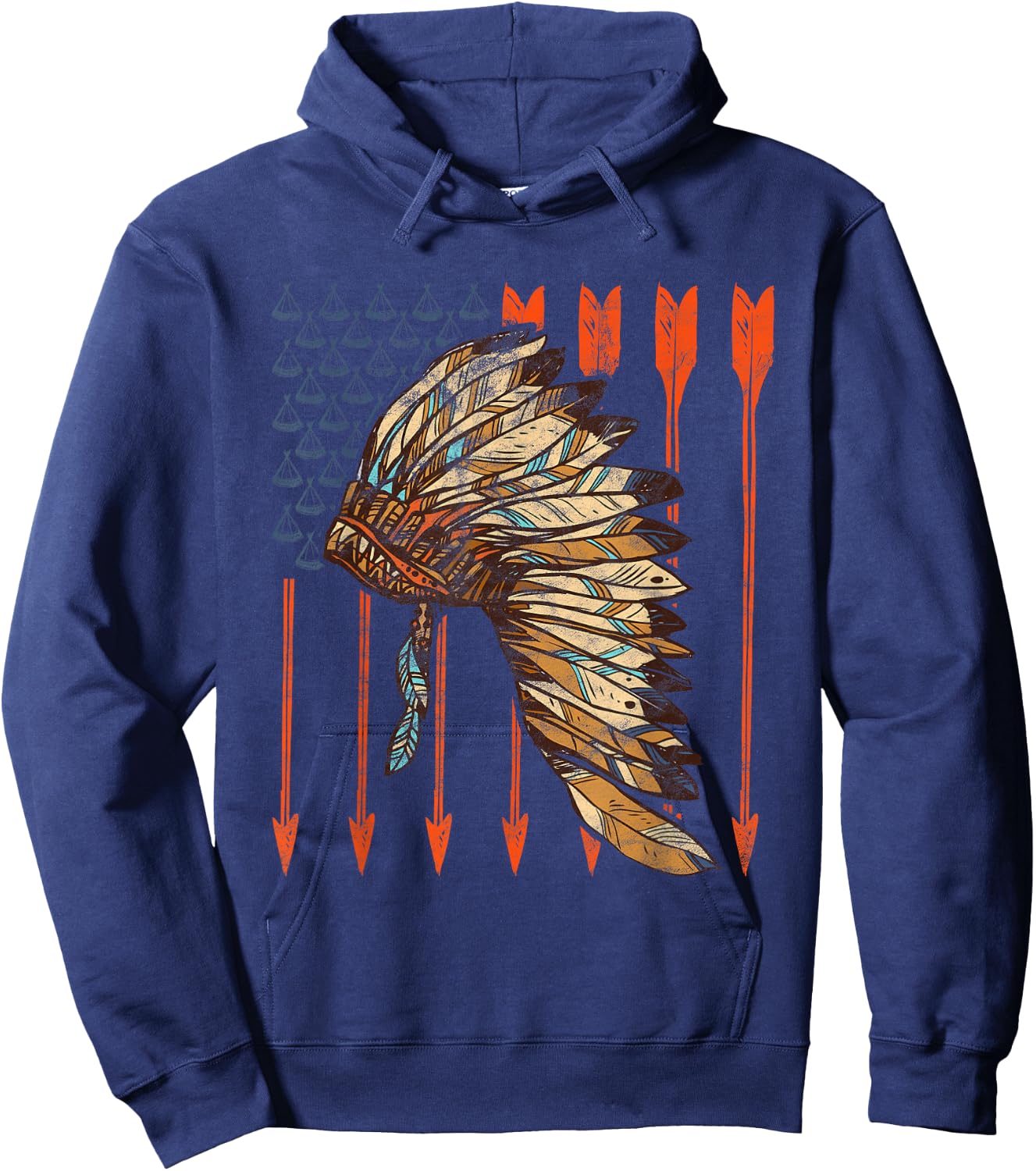 Cherokee Indigenous Tribal Leader Native American Hoodie - Hoodie | Navy