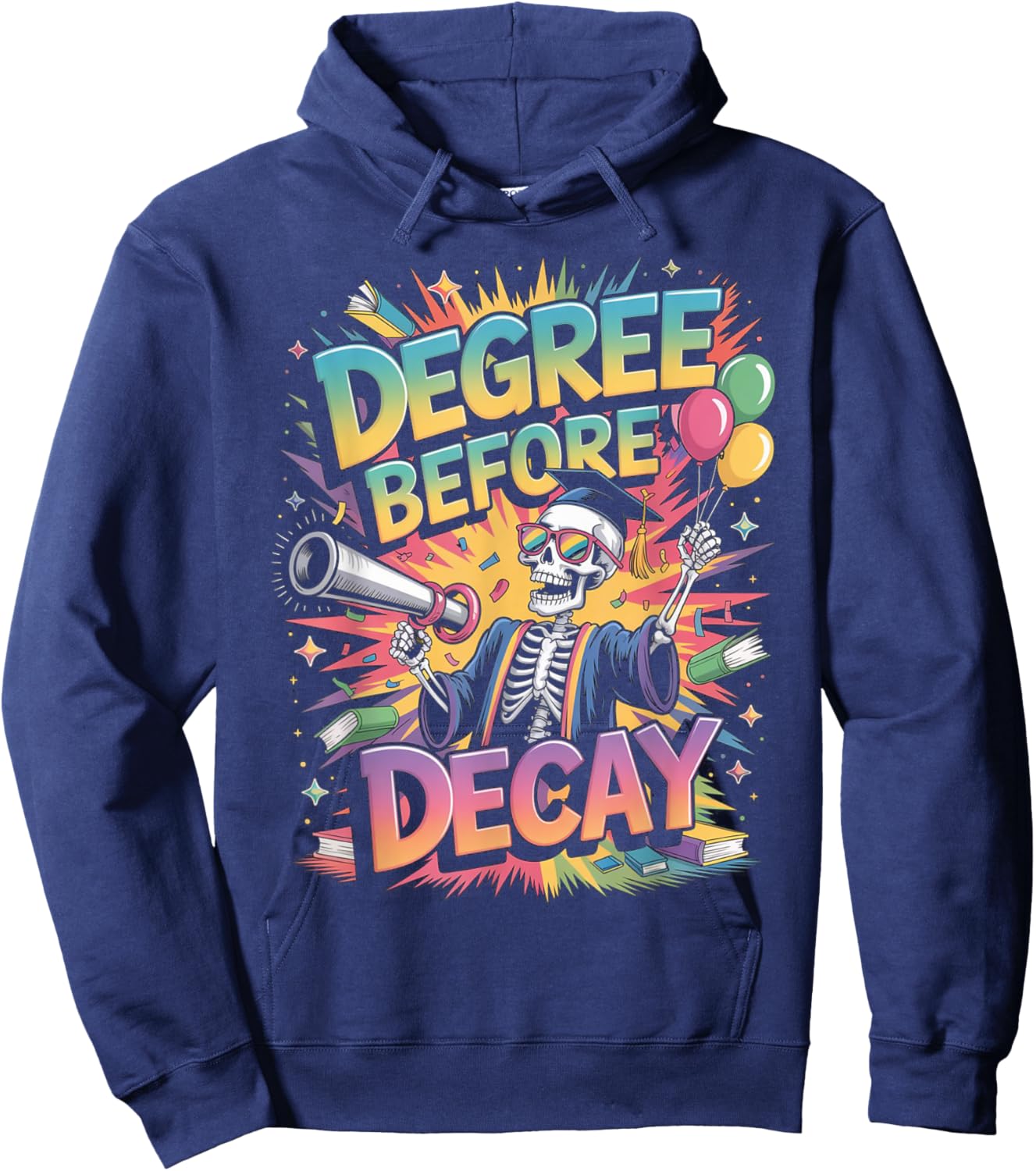 Academic Skeleton Graduation Graffiti Chaoscore Graduation Hoodie - Hoodie | Navy
