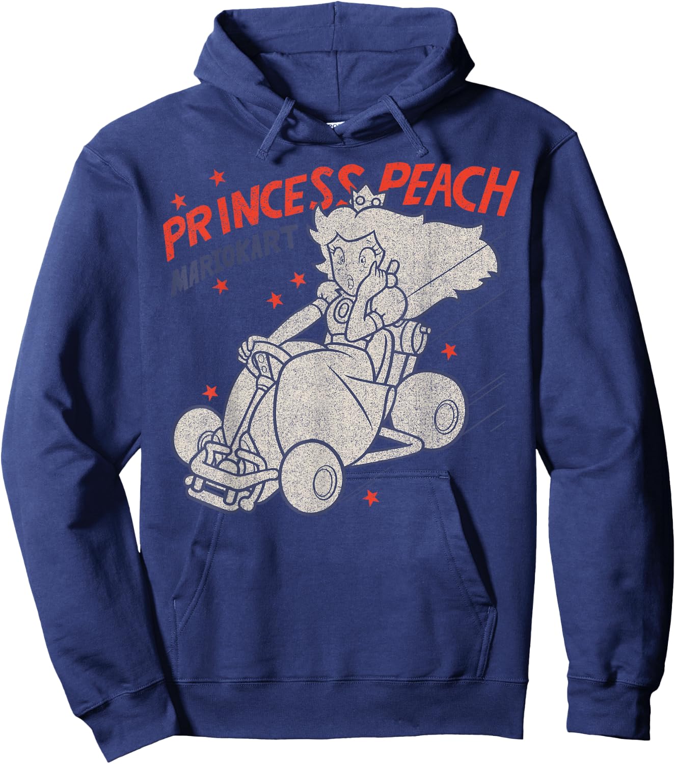 Mario Kart Princess Peach Surprised Outlined Poster Hoodie - Hoodie | Navy