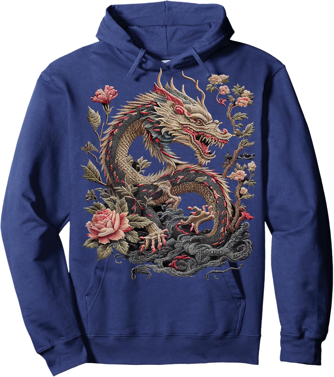 Drachen Streetwear Aesthetic Retro Mode Dragon Damen Herren Hoodie - Hoodie | Navy