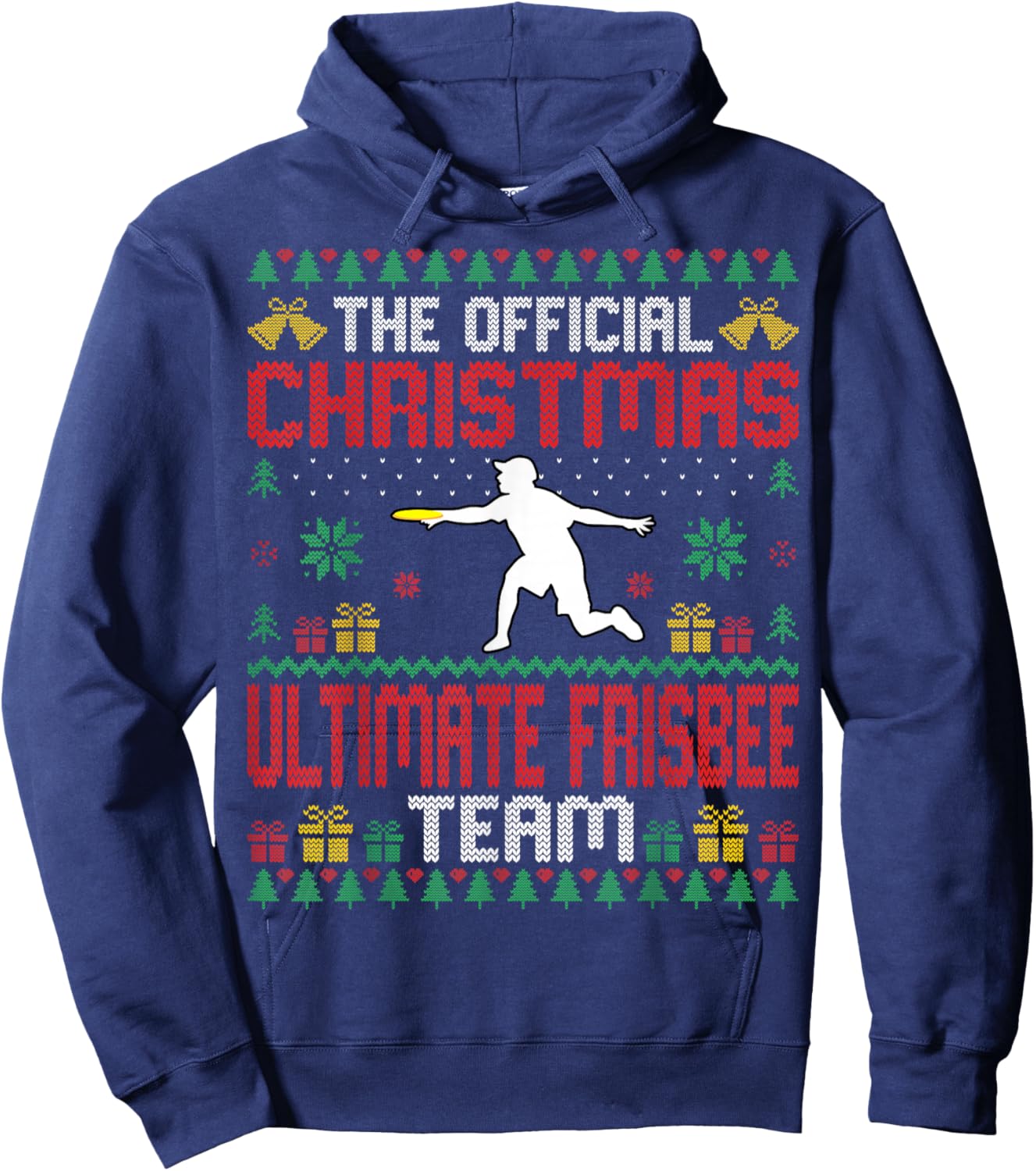 Funny Ugly Christmas Ultimate Frisbee Team Xmas Hoodie - Hoodie | Navy