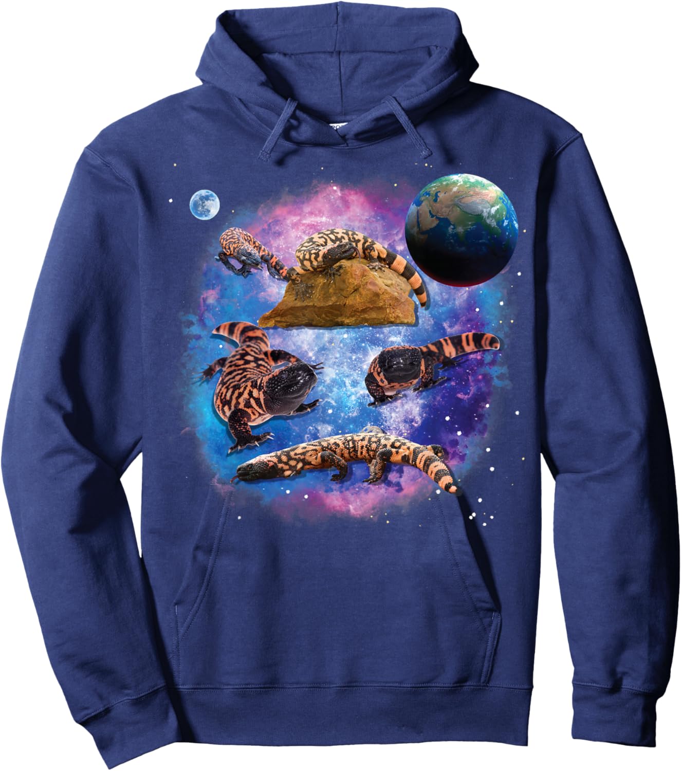 Gila Monster Lizards in The Galaxy, Space Gila Monster Hoodie - Hoodie | Navy