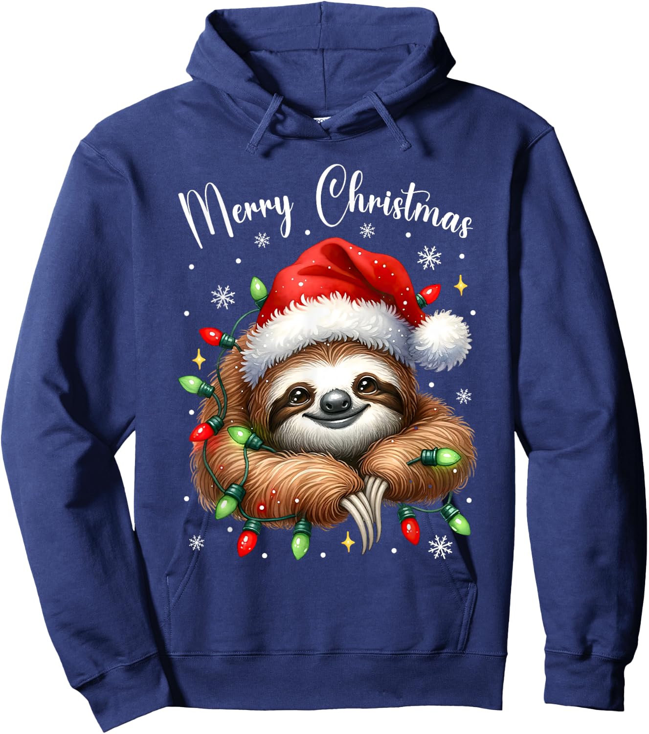 Christmas Pajamas Sloth Christmas Pajama Shirt Lazy Sloth Hoodie - Hoodie | Navy