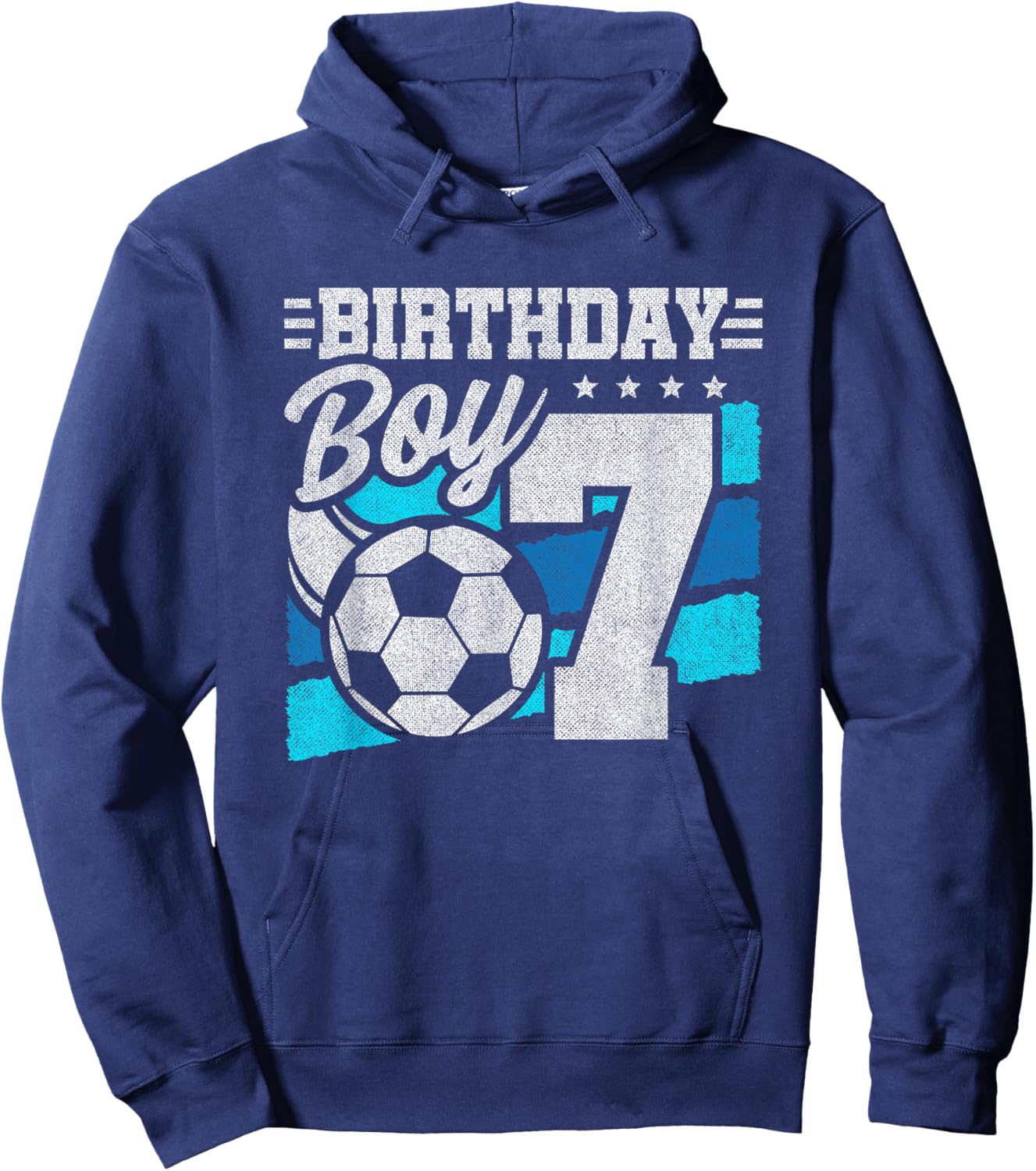 Soccer Birthday Party - 7 Year Old Boy - 7th Birthday Hoodie - Hoodie | Navy