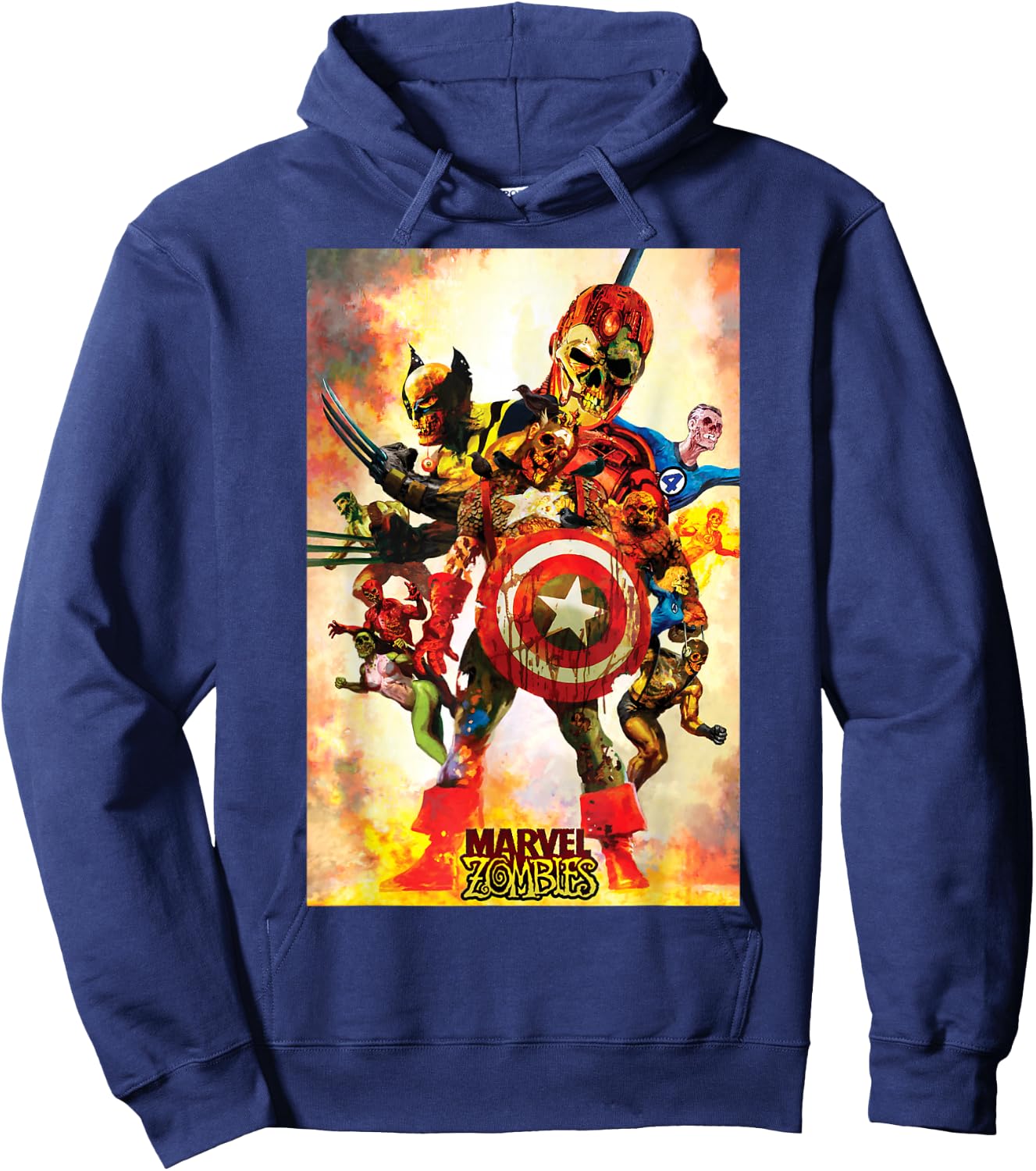 Marvel Zombies Group Shot Poster Hoodie - Hoodie | Navy