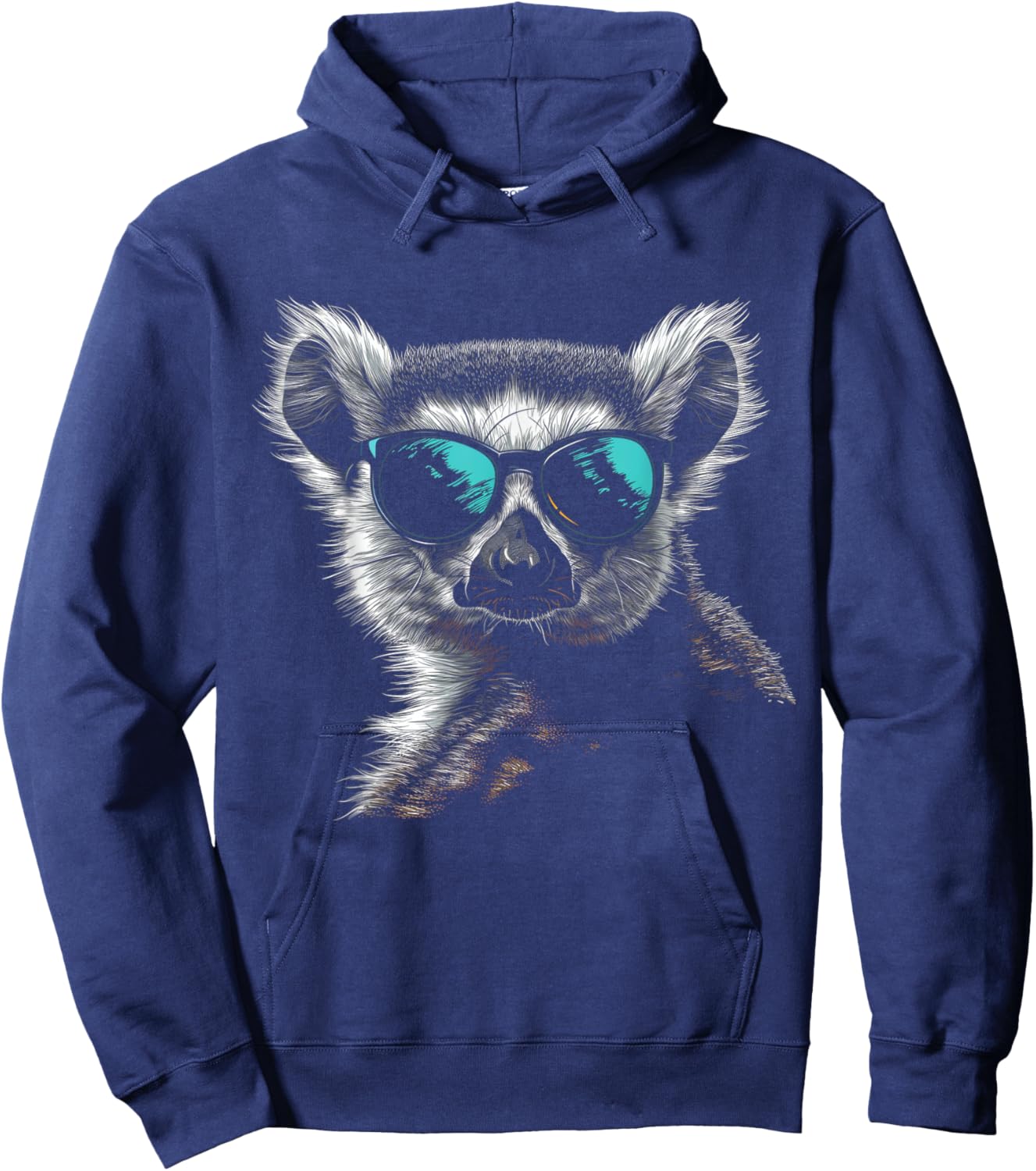 Lemur Wearing Sunglasses Funny Animal Monkey Lemur Lover Hoodie - Hoodie | Navy