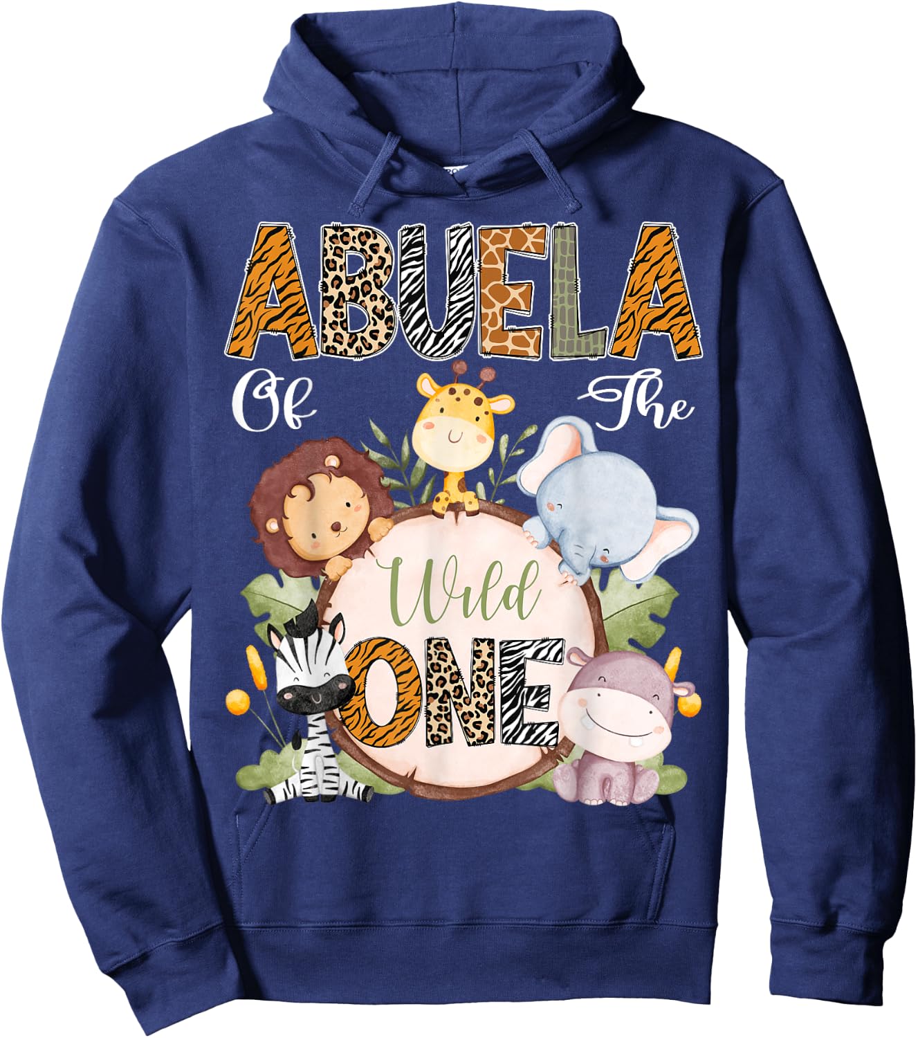 Abuela Of The Wild One 1St Birthday Safari Woodland Hoodie - Hoodie | Navy