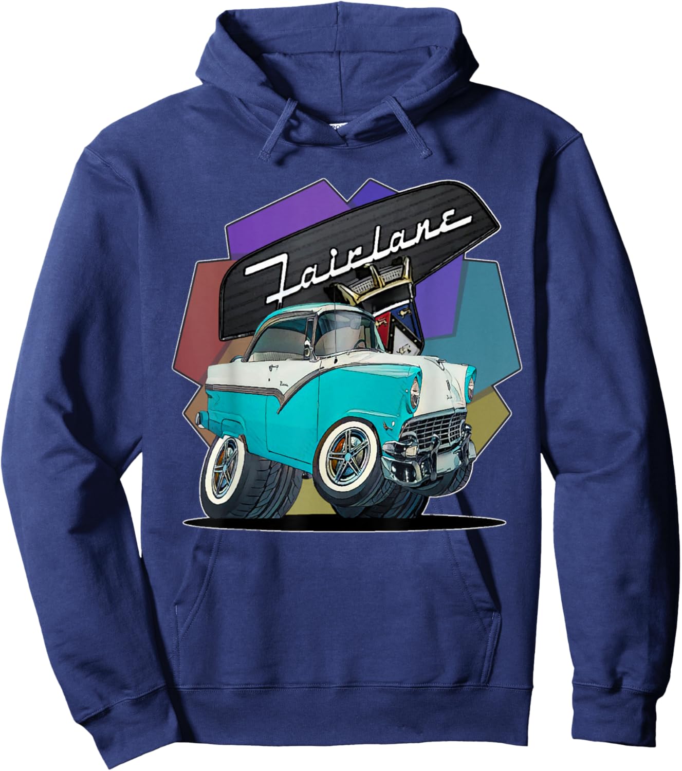 1956 56 Fairlane, Classic Car Art Hoodie - Hoodie | Navy