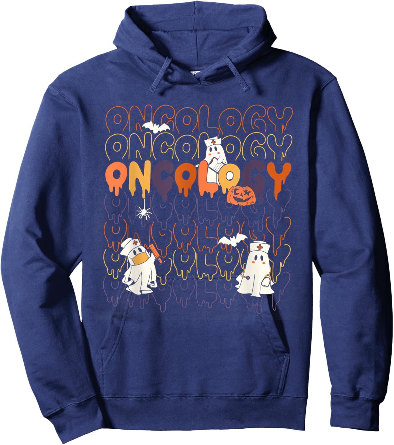 Women Halloween Oncology Nurse Heme Onc RN Cancer Fighting Hoodie - Hoodie | Navy