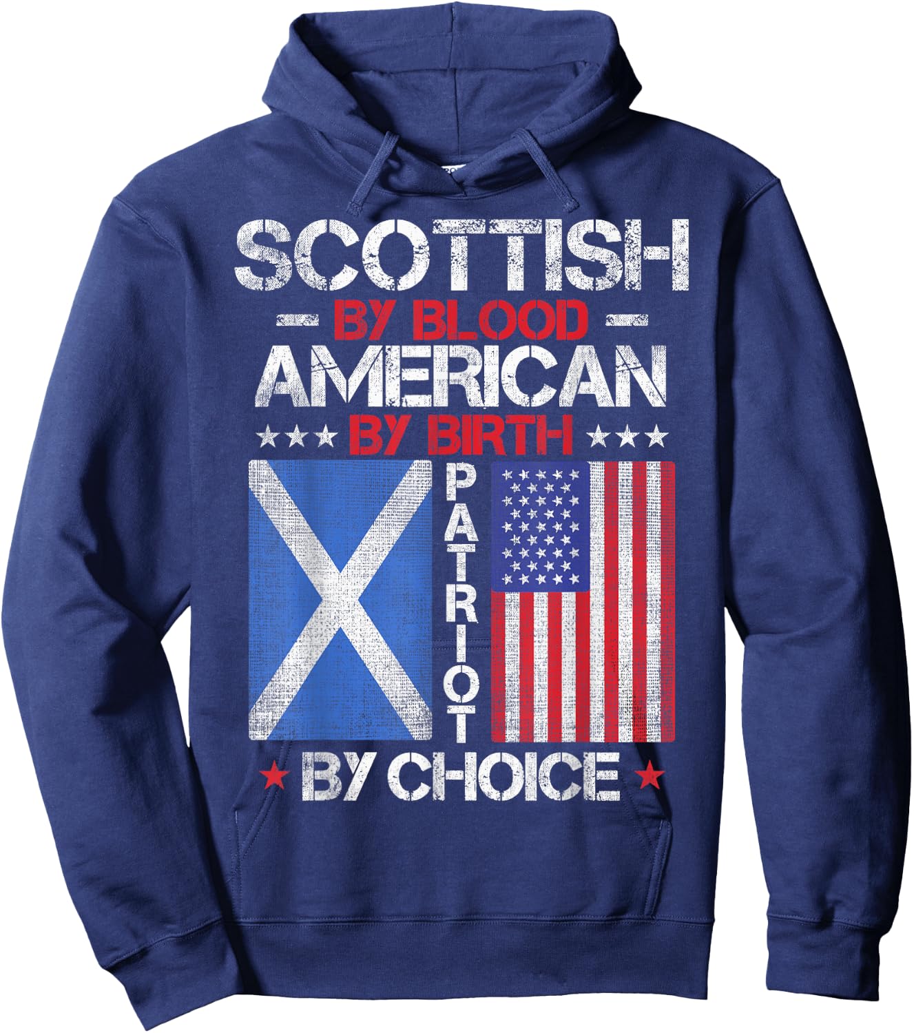 Scottish By Blood American By Birth Patriot By Choice Hoodie - Hoodie | Navy