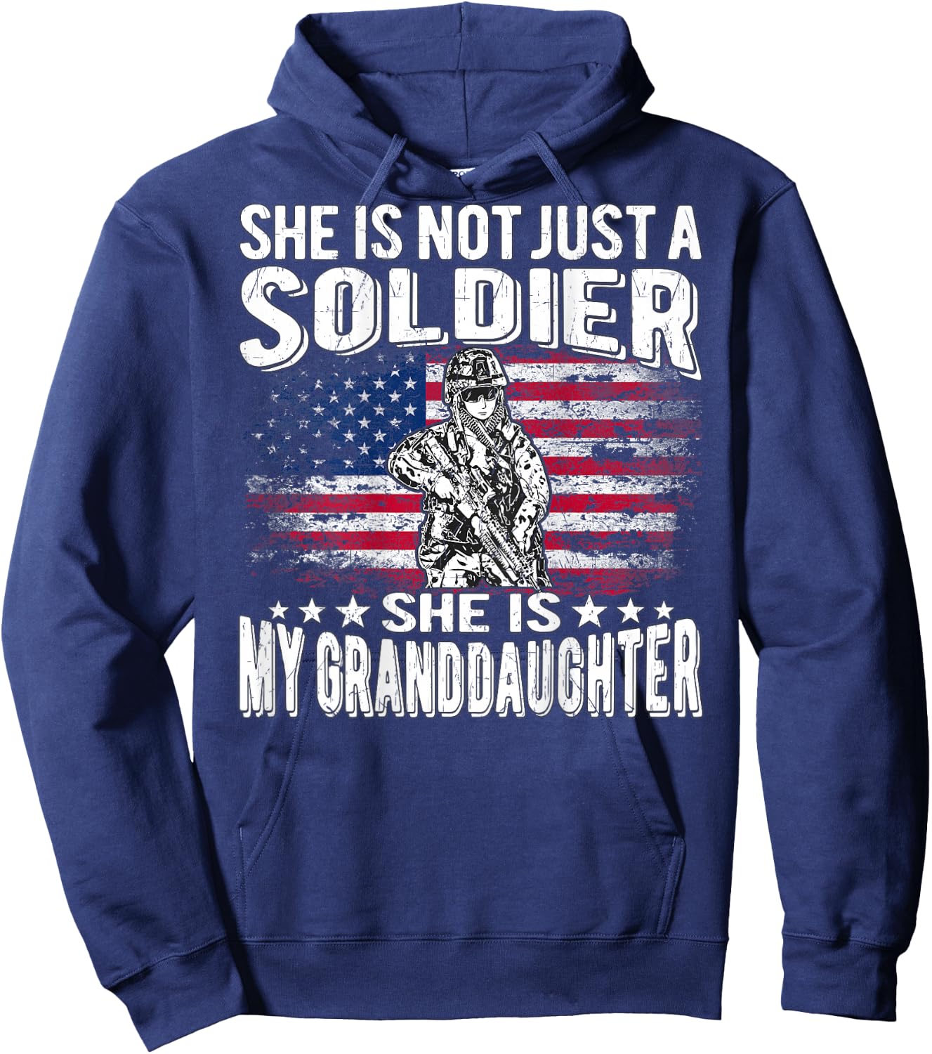 My Granddaughter Is A Soldier - Proud Military Grandparent Hoodie - Hoodie | Navy
