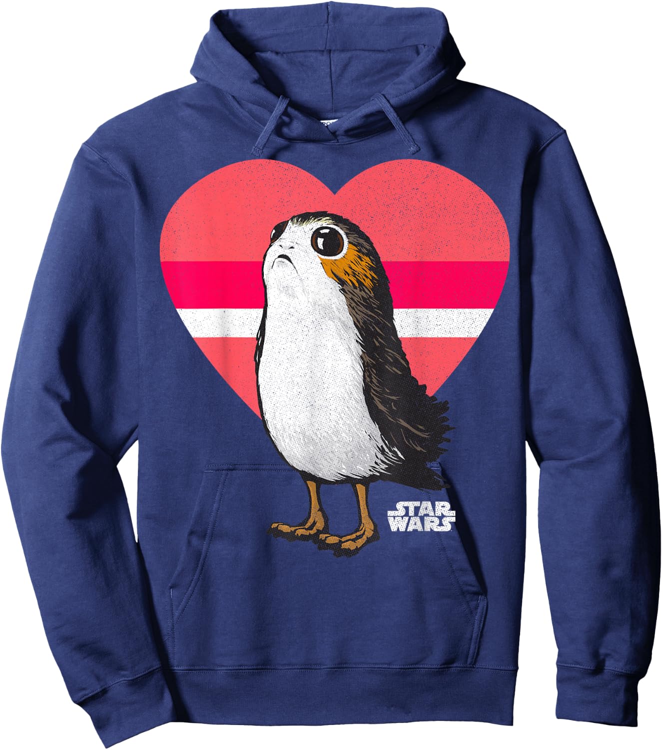 Star Wars Porg Big Love Heart Valentine's Day Hoodie - Hoodie | Navy