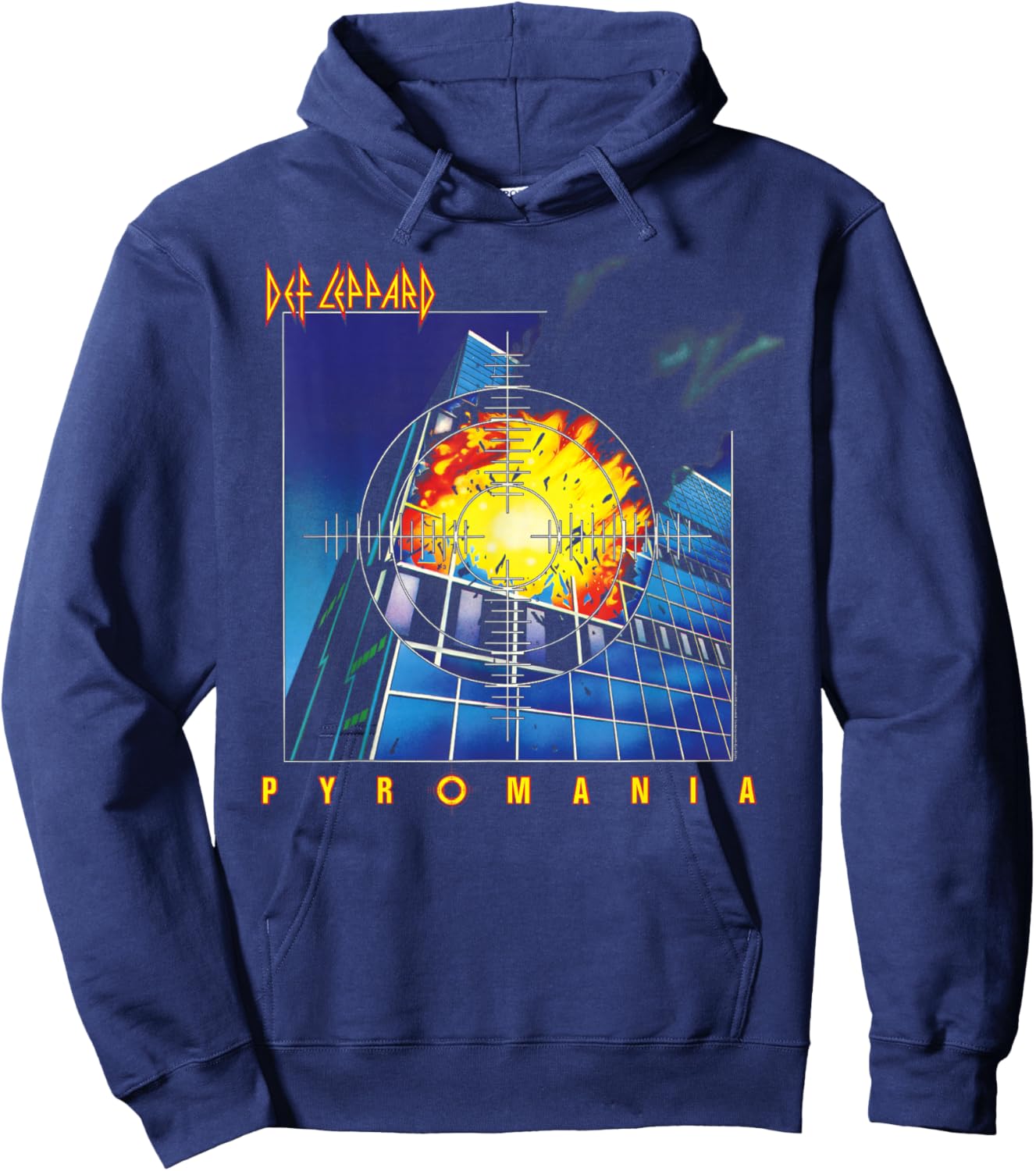 Def Leppard Pyromania - -Adults, Black, Small Hoodie - Hoodie | Navy