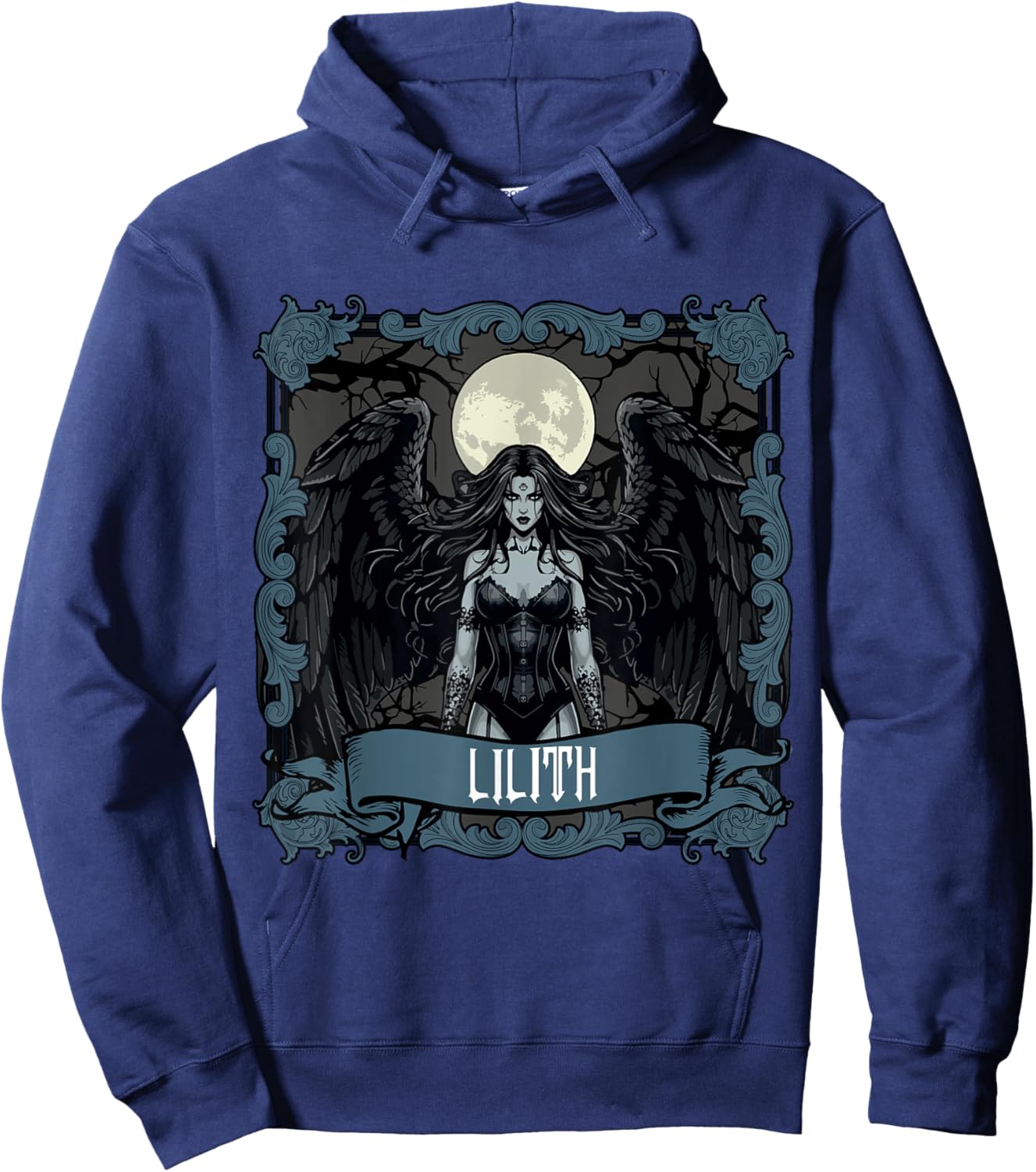 Lilith Tarot Card Gothic Halloween Day of Dead Goddess Hoodie - Hoodie | Navy