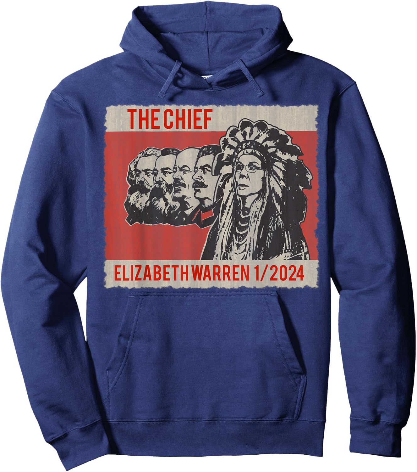 Elizabeth Warren Native American The Chief Hoodie - Hoodie | Navy